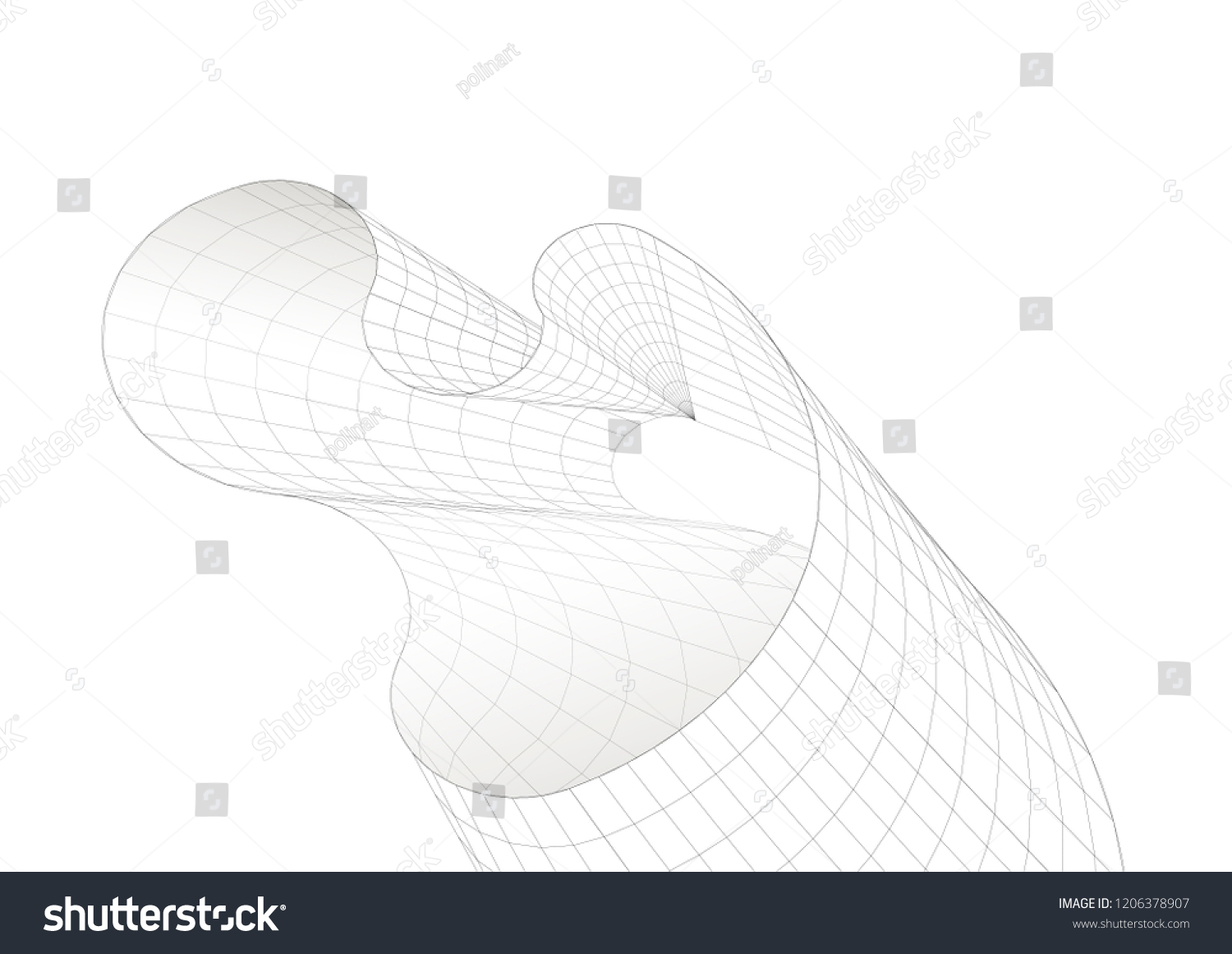 Vector Illustration Curvilinear Shape Shape Looks Stock Vector (Royalty ...