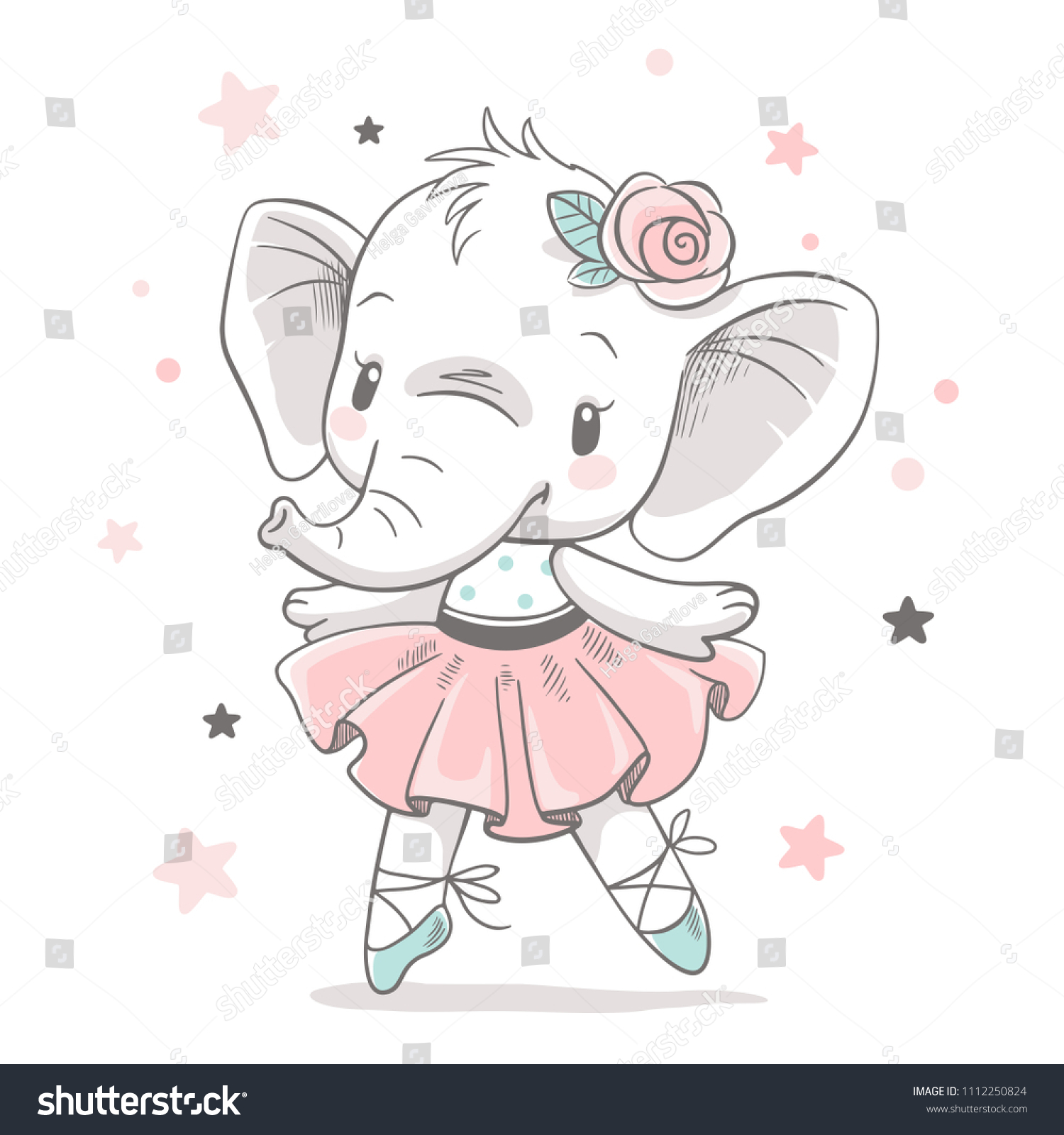 Elephant Ballerina Cartoon