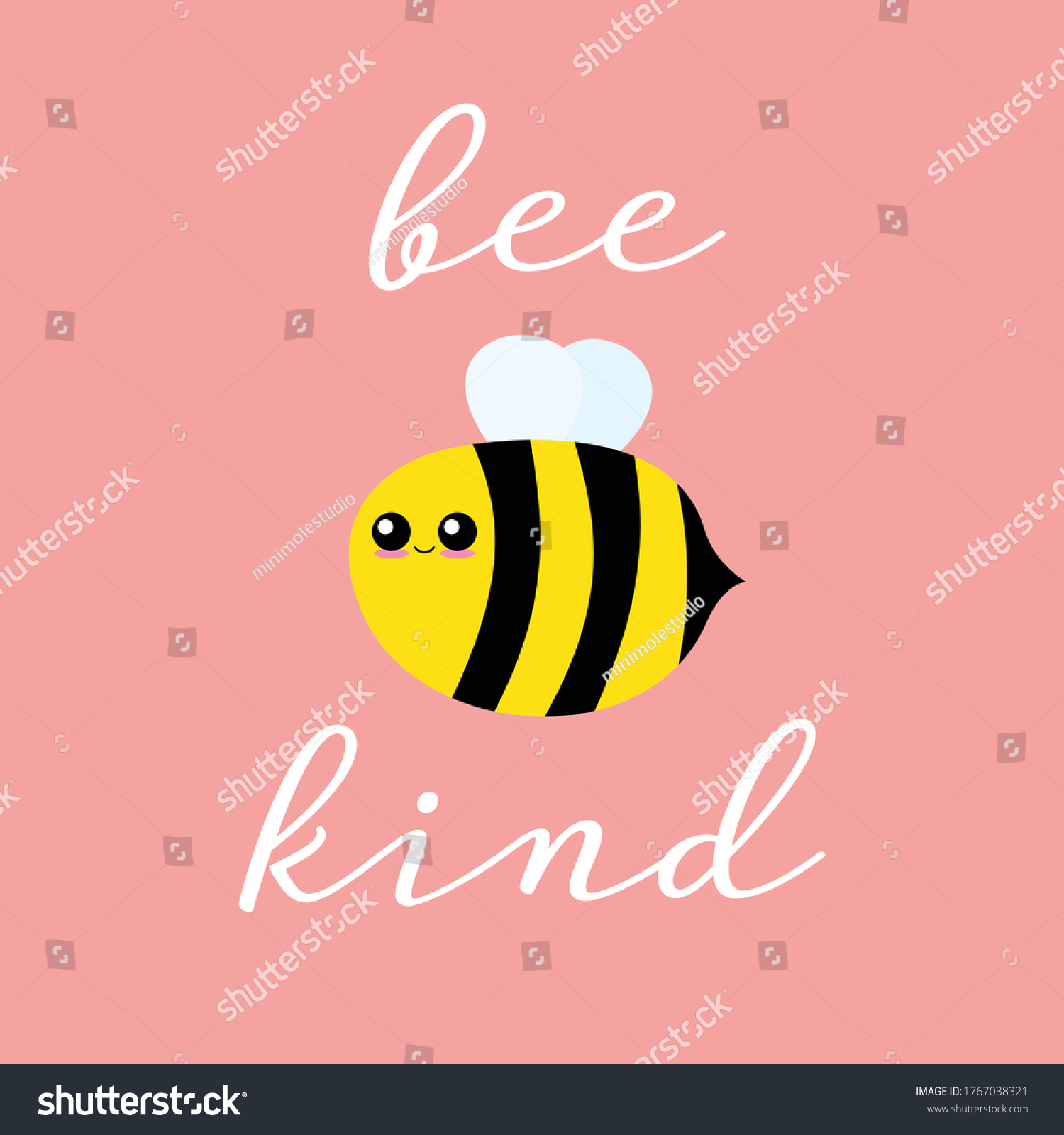 SVG of Vector illustration of a cute bee. Bee Kind. svg