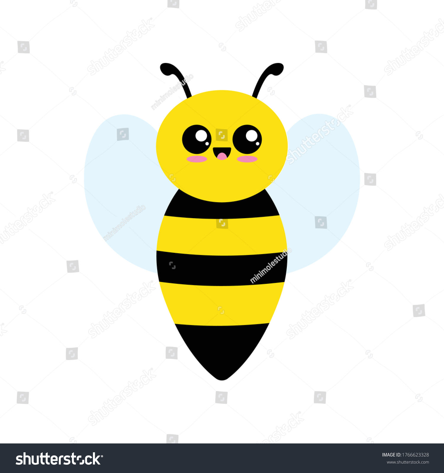 SVG of Vector illustration of a cute bee. Flat style. svg