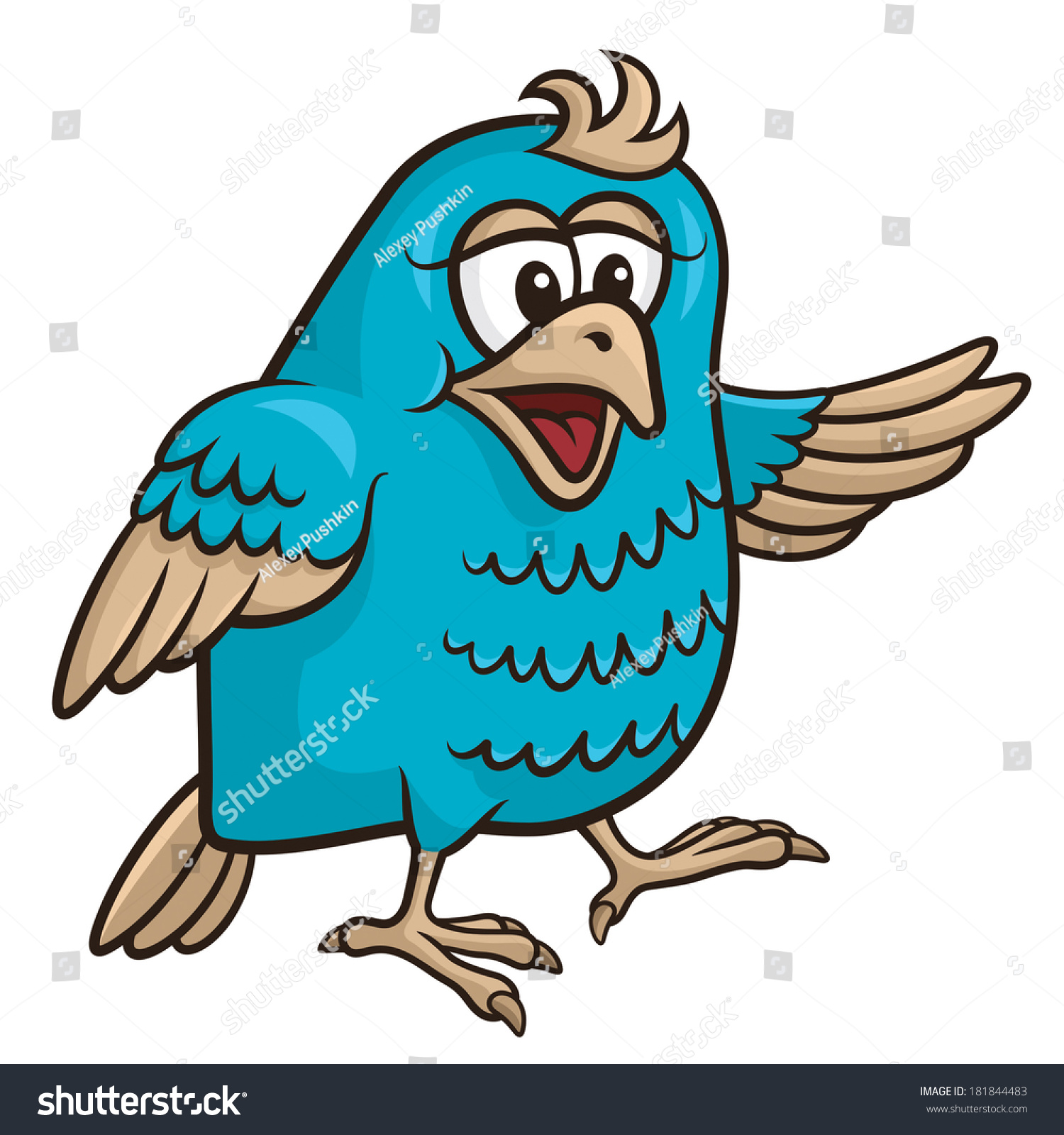 Vector Illustration Cute Bird Stock Vector (Royalty Free) 181844483 ...