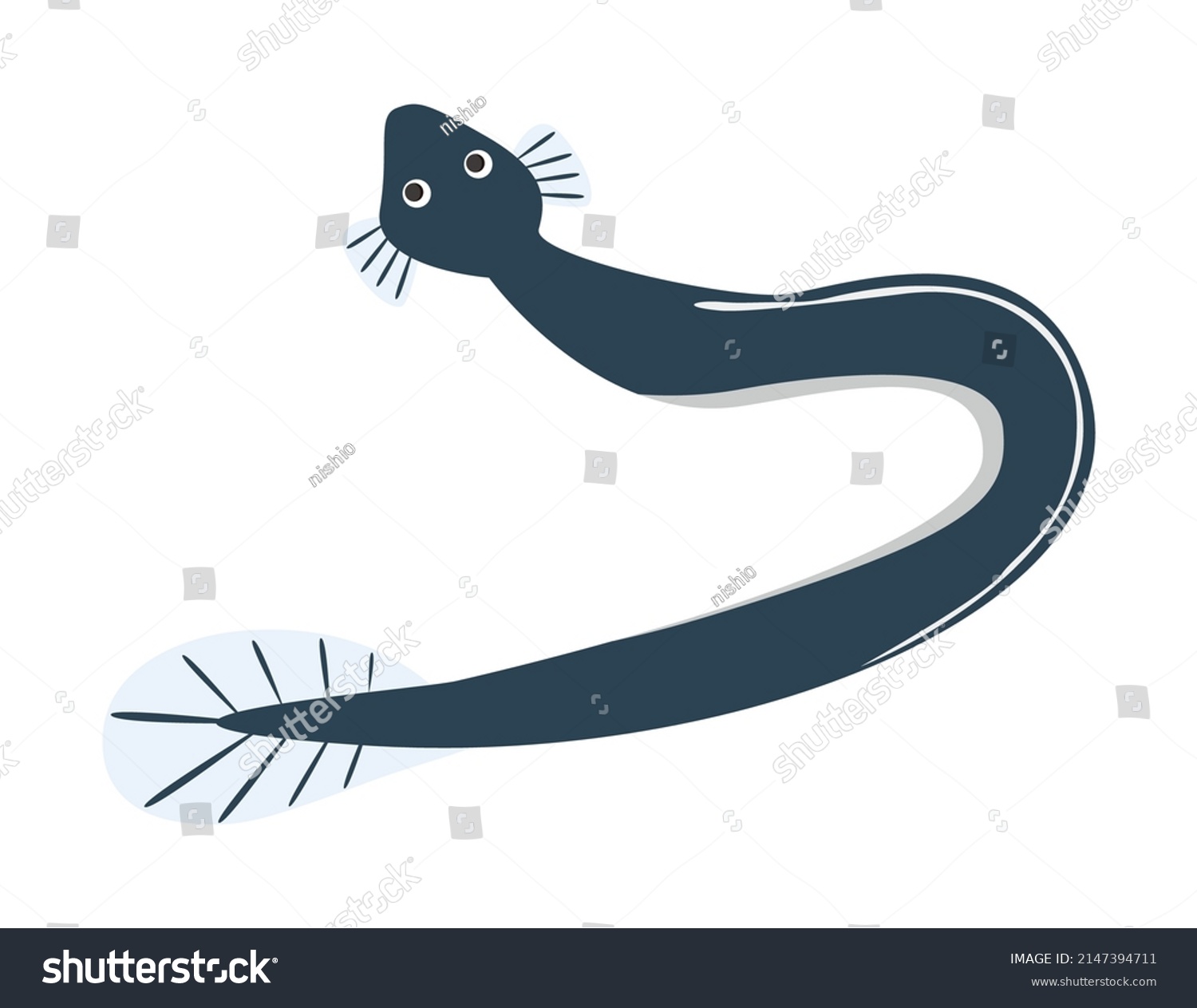 Vector Illustration Cute Eel Stock Vector (Royalty Free) 2147394711 ...