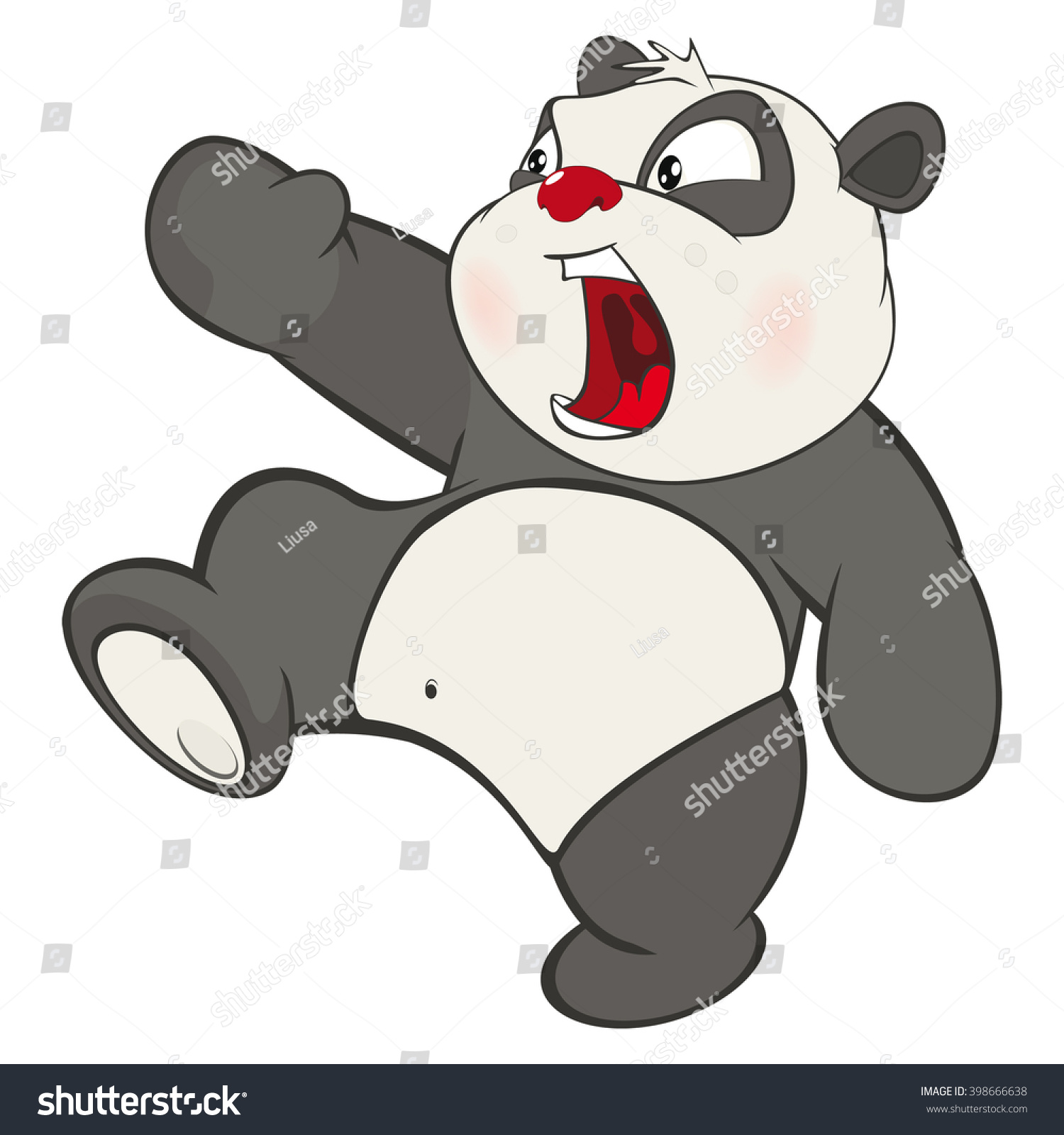 Vector Illustration Cute Panda Cartoon Character: เวกเตอร์สต็อก (ปลอด