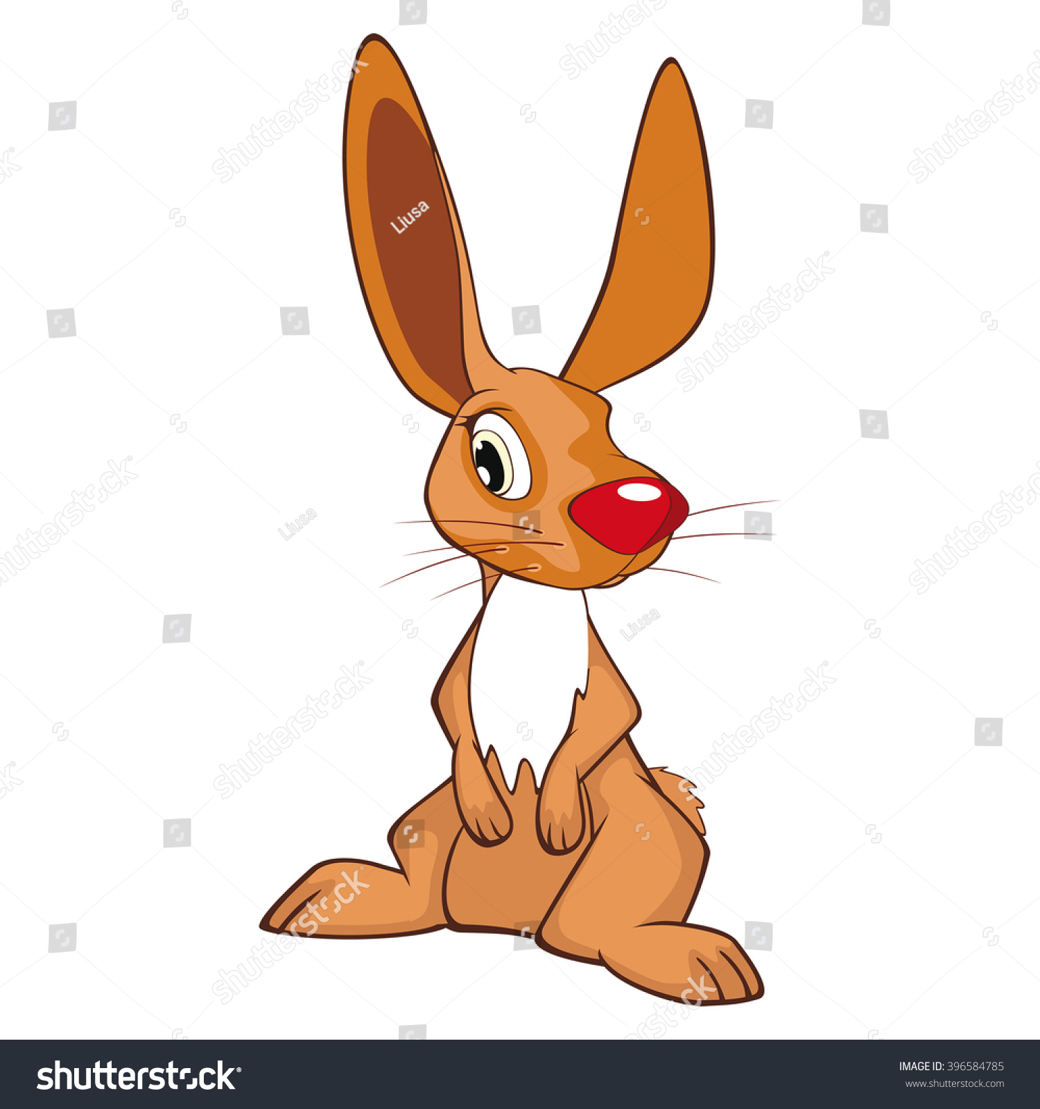Vector Illustration Of A Cute Rabbit. Cartoon Character - 396584785