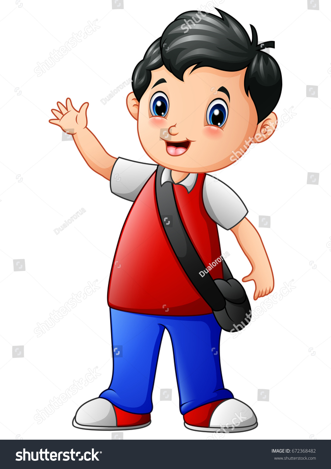 Vector Illustration Cute School Boy Cartoon Stock Vector (Royalty Free ...