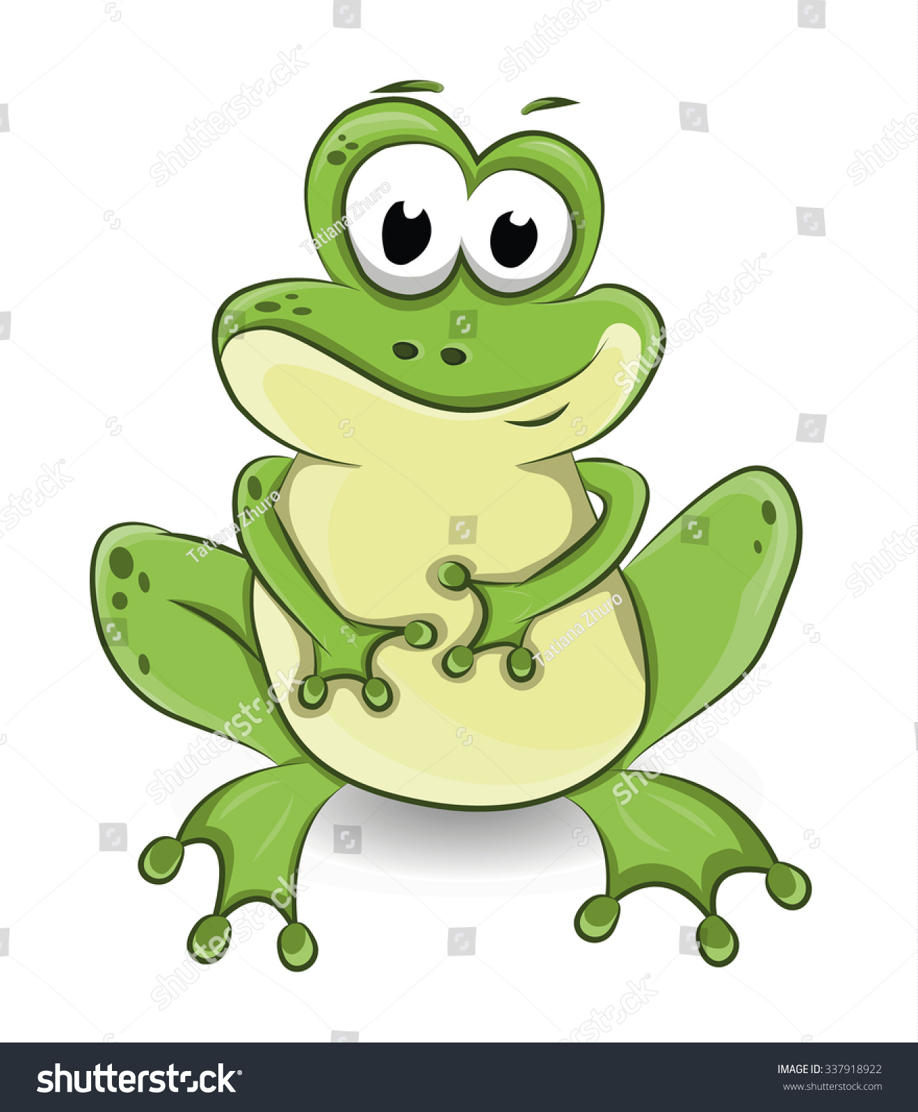 Vector Illustration Cute Sitting Frog Isolated Stock Vector (Royalty ...