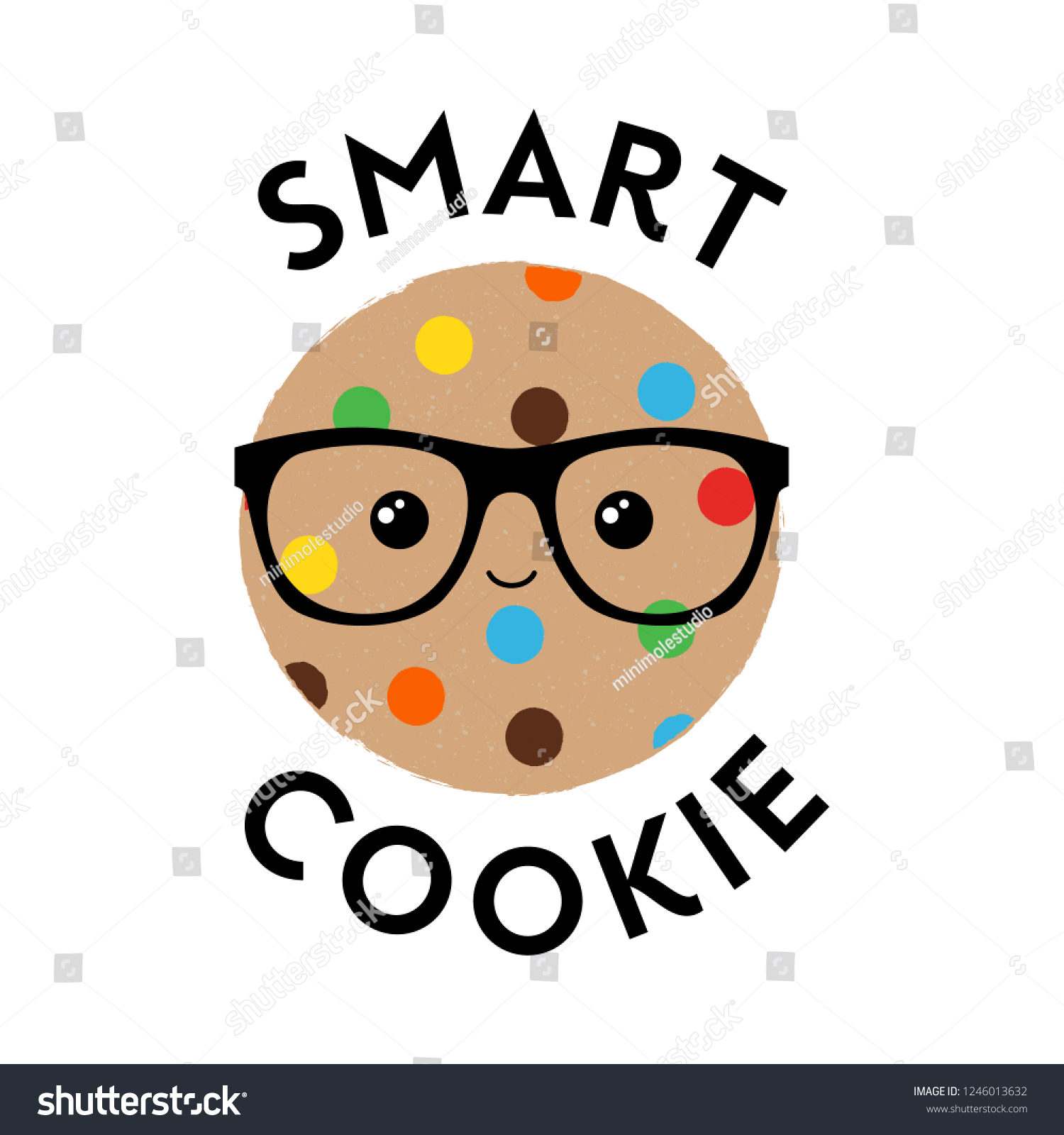 Vector Illustration Cute Textured Cookie Biscuit Stock Vector Royalty Free 1246013632