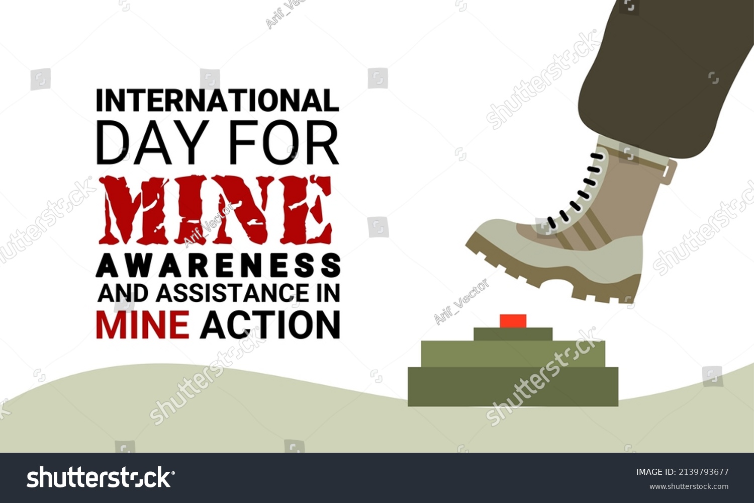 Vector Illustration Foot Stepping On Landmine Stock Vector (Royalty ...