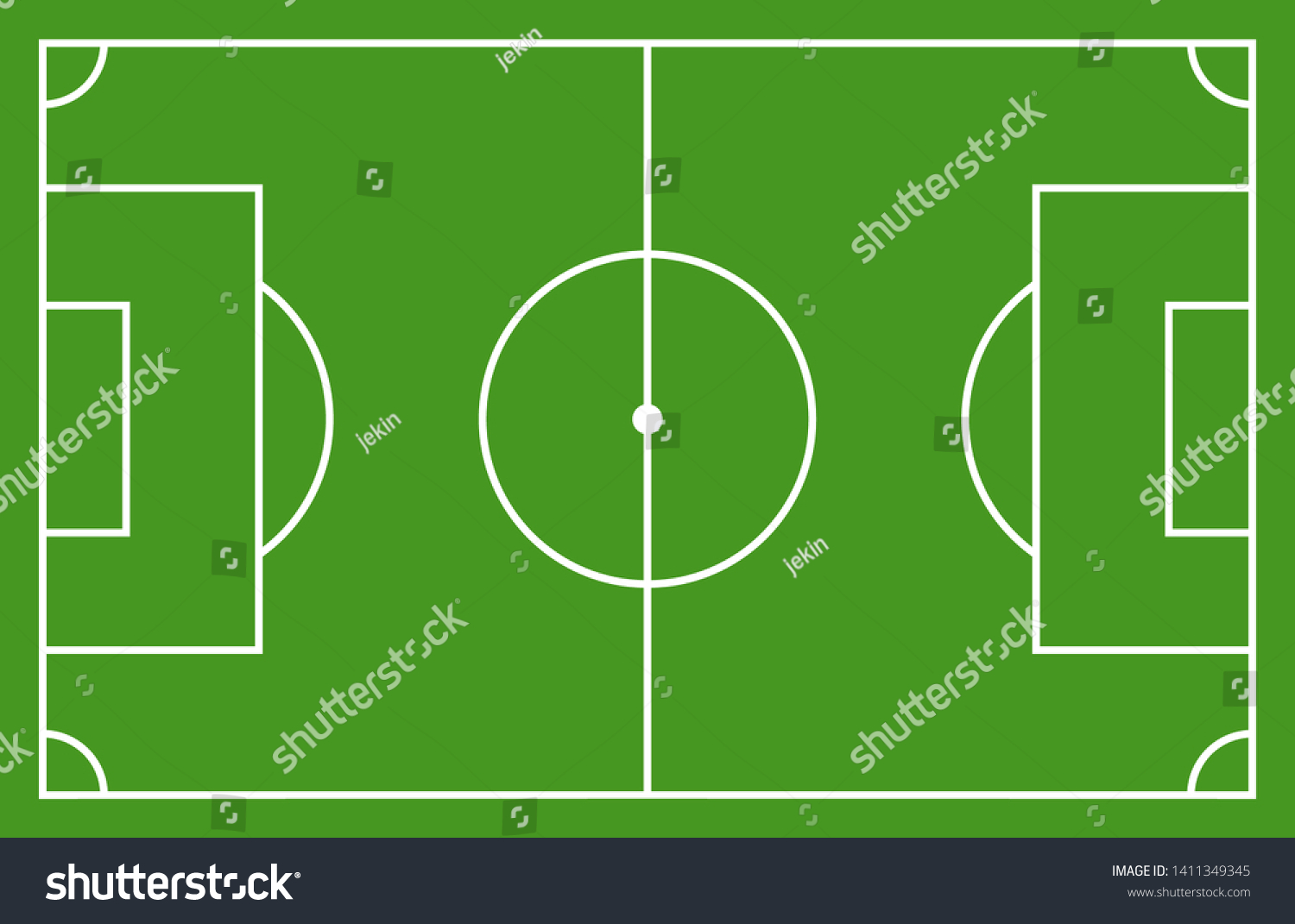 Vector Illustration Football Field Soccer Time Stock Vector (Royalty ...