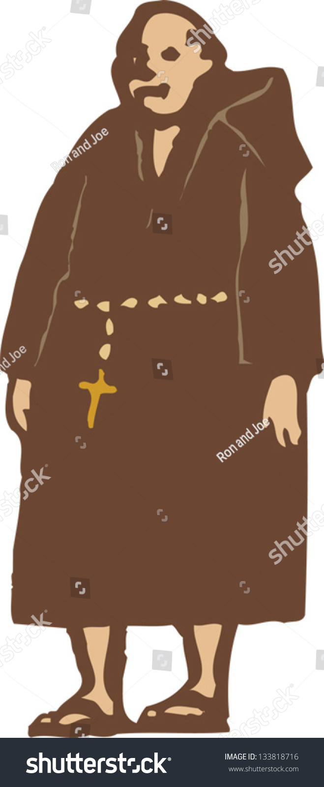 Vector Illustration Friar Tuck Stock Vector 133818716 - Shutterstock