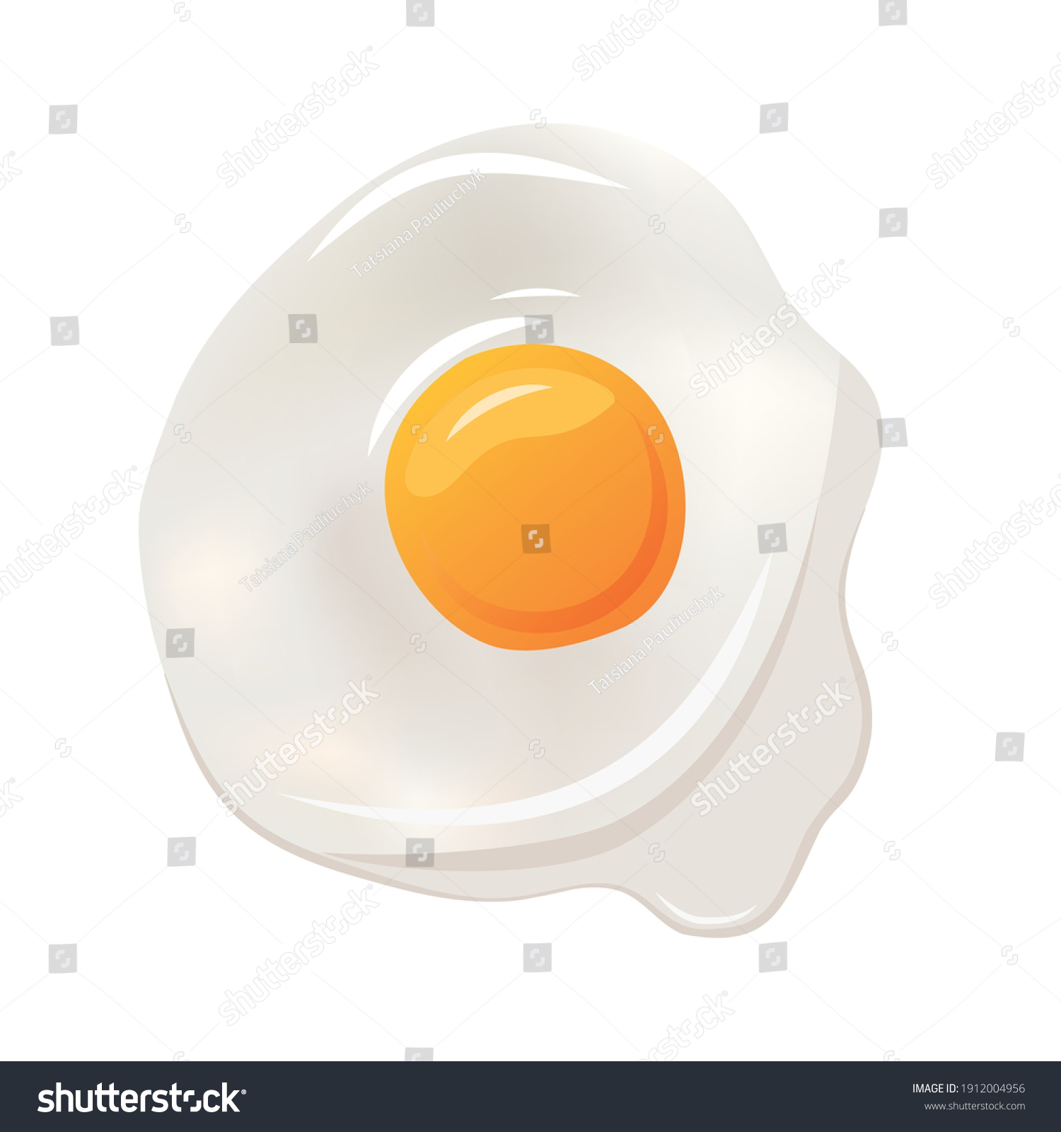 Vector Illustration Fried Egg Scrambled Eggs Stock Vector (Royalty Free ...