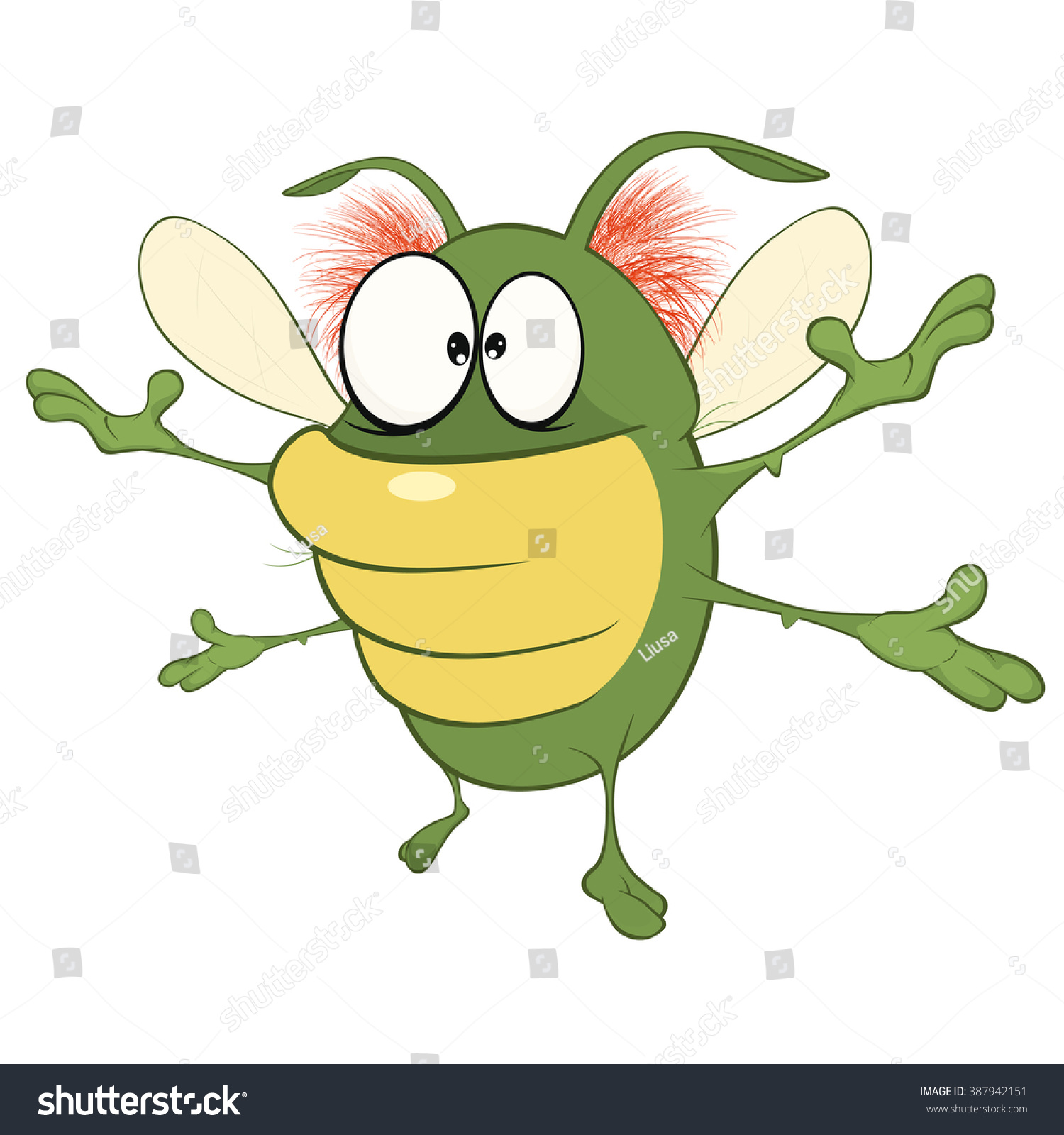 Vector Illustration Of A Funny Bug. Cartoon Character - 387942151 ...