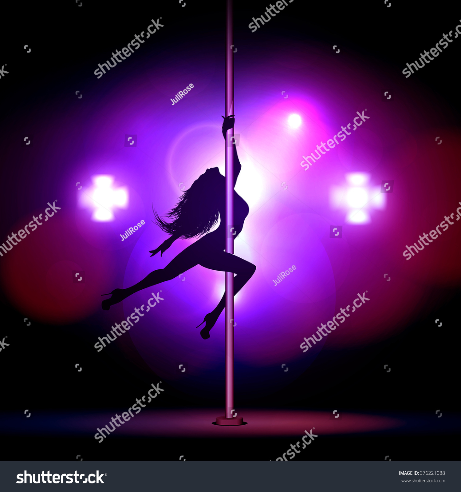 Vector Illustration Girl Dancing Striptease Stock Vector (Royalty Free ...