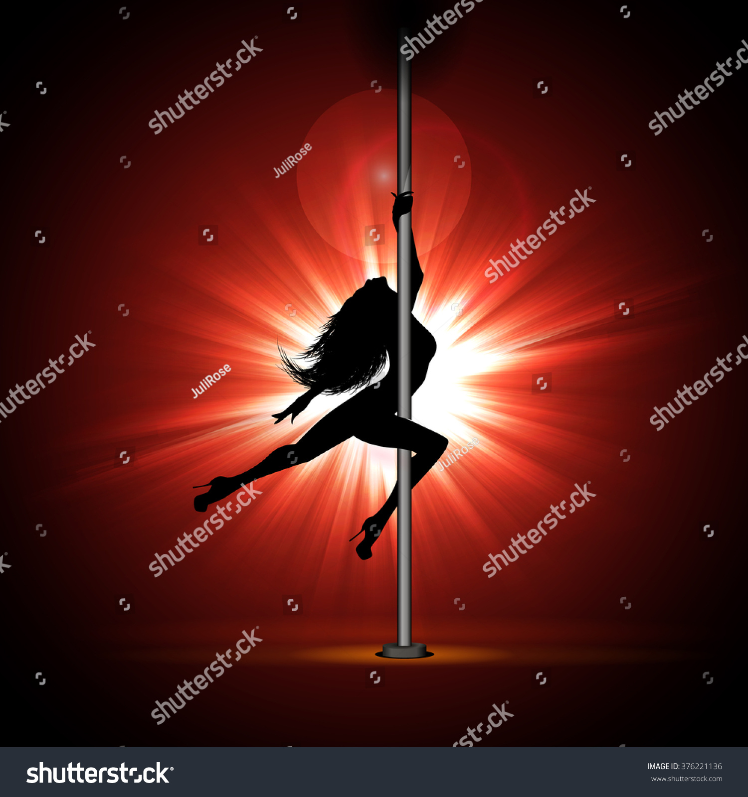 Vector Illustration Girl Dancing Striptease Stock Vector Royalty Free 376221136