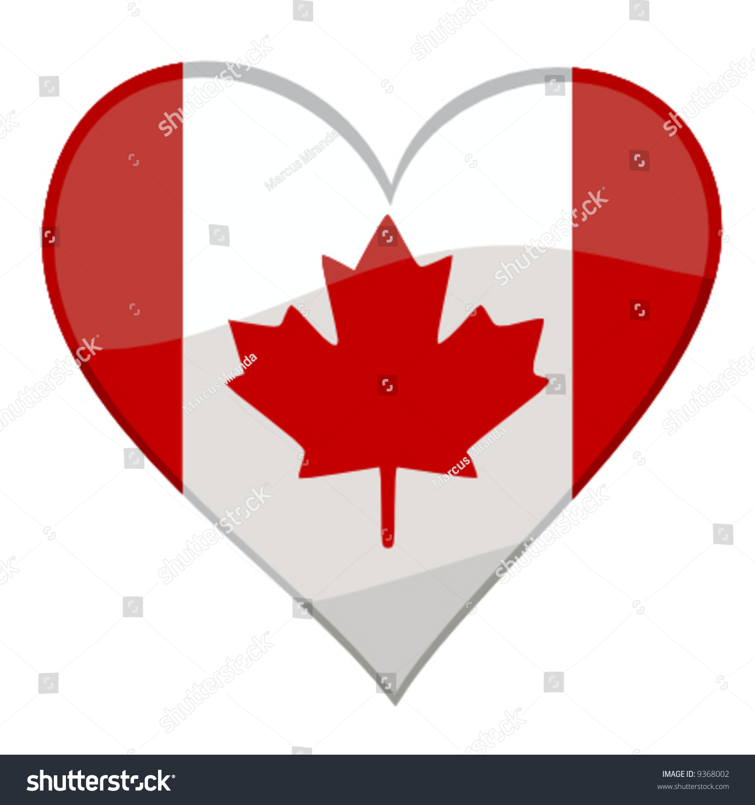 Vector Illustration Glossy Icon Canadian Flag Stock Vector (royalty 