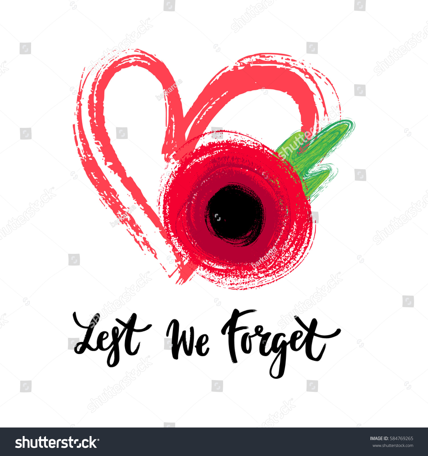 Vector Illustration Hand Drawn Bright Poppy Stock Vector 584769265 ...