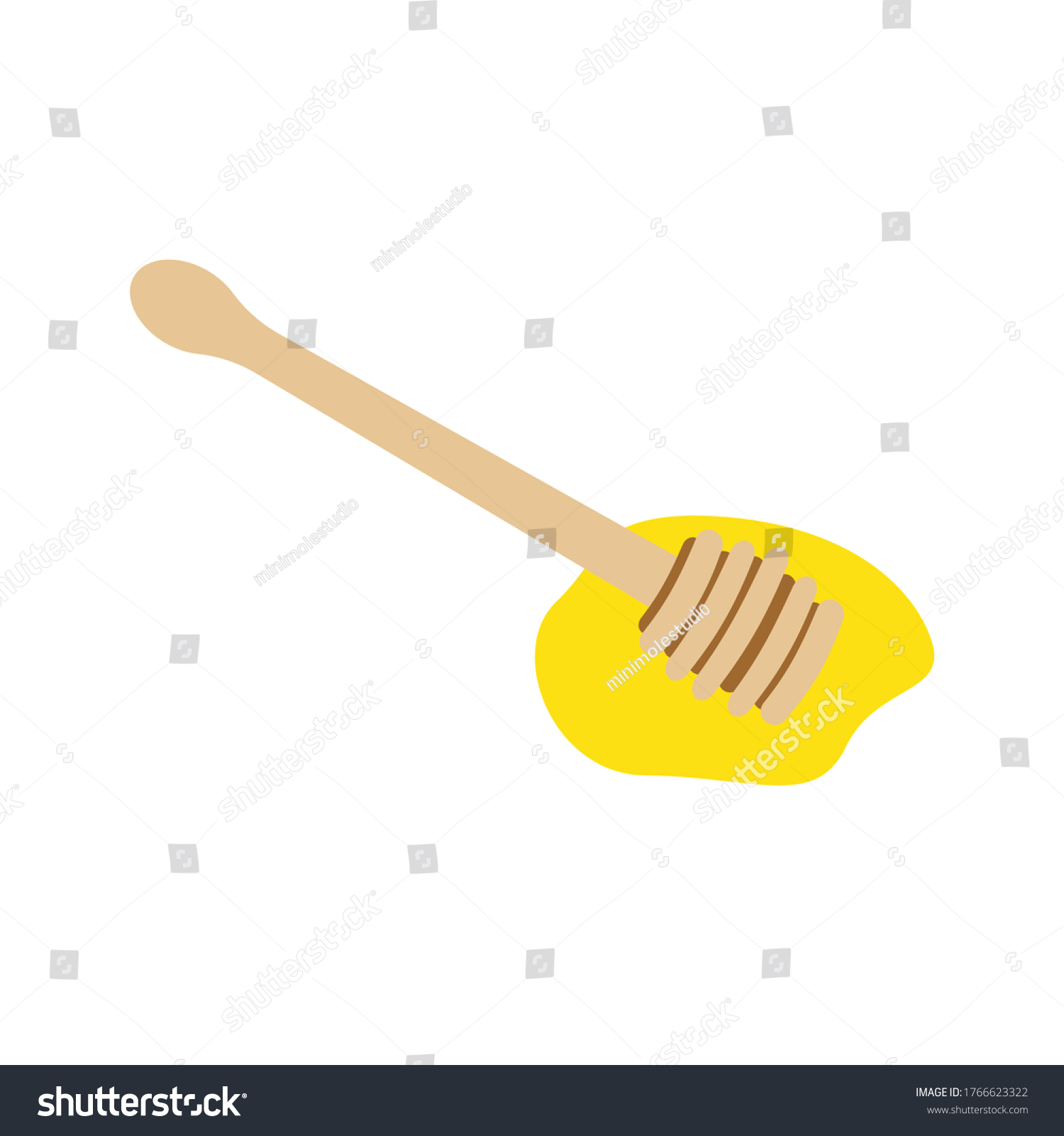 SVG of Vector illustration of a honey dipper spoon. Flat style. svg