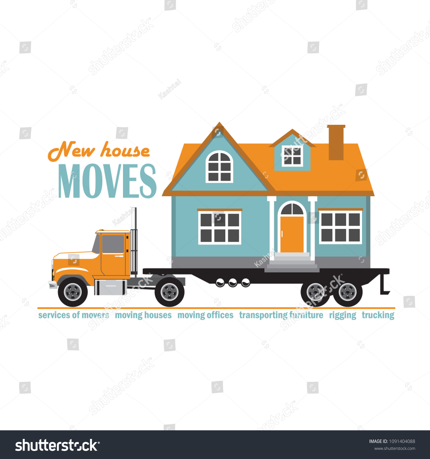 Vector Illustration Large Truck Carrying Country Stock Vector Royalty Free