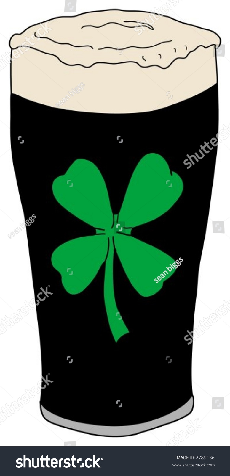 Vector Illustration  Lucky Irish Pint  Beer Stock Vector 