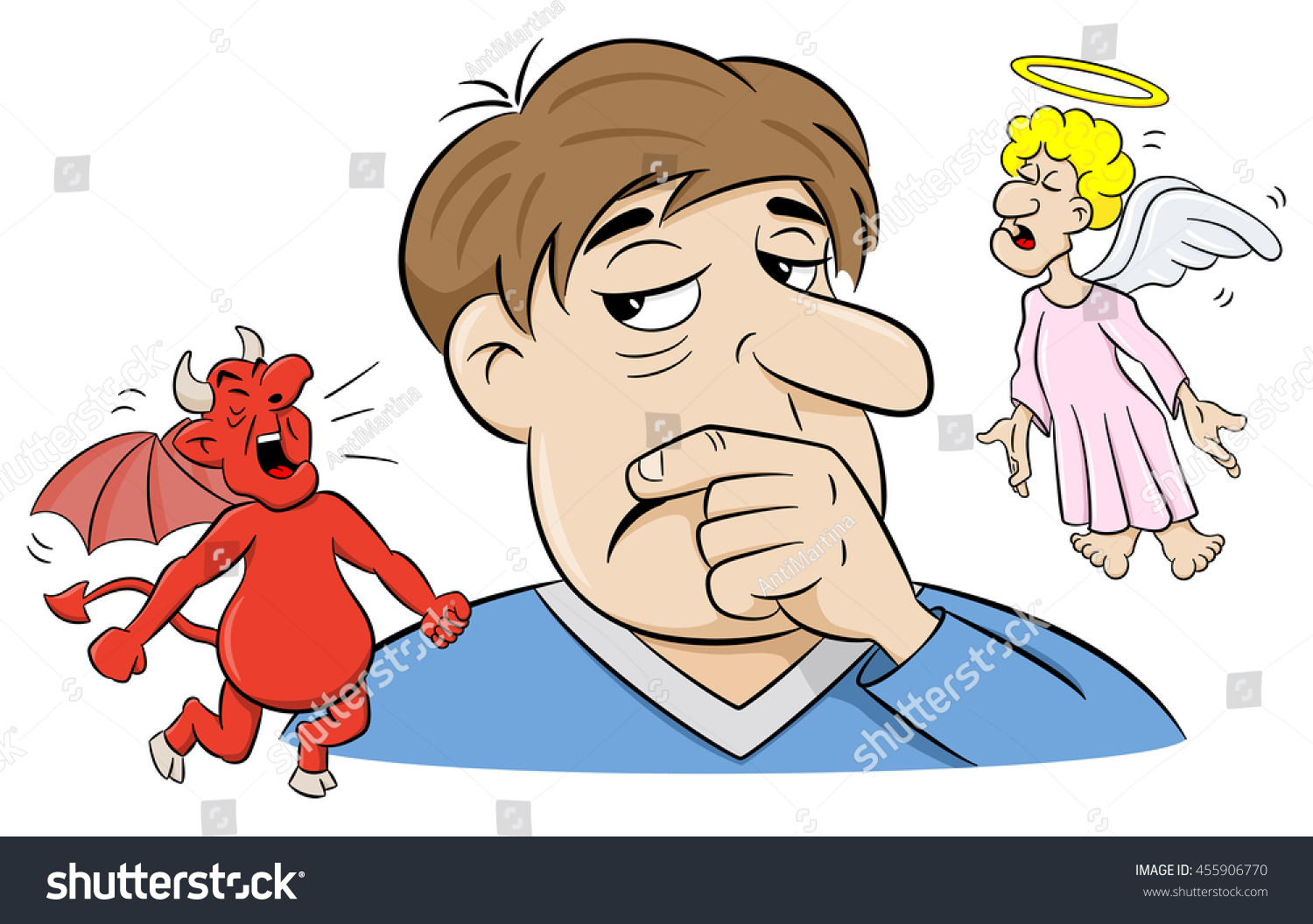 Vector Illustration Man Angel Devil On Stock Vector (Royalty Free ...