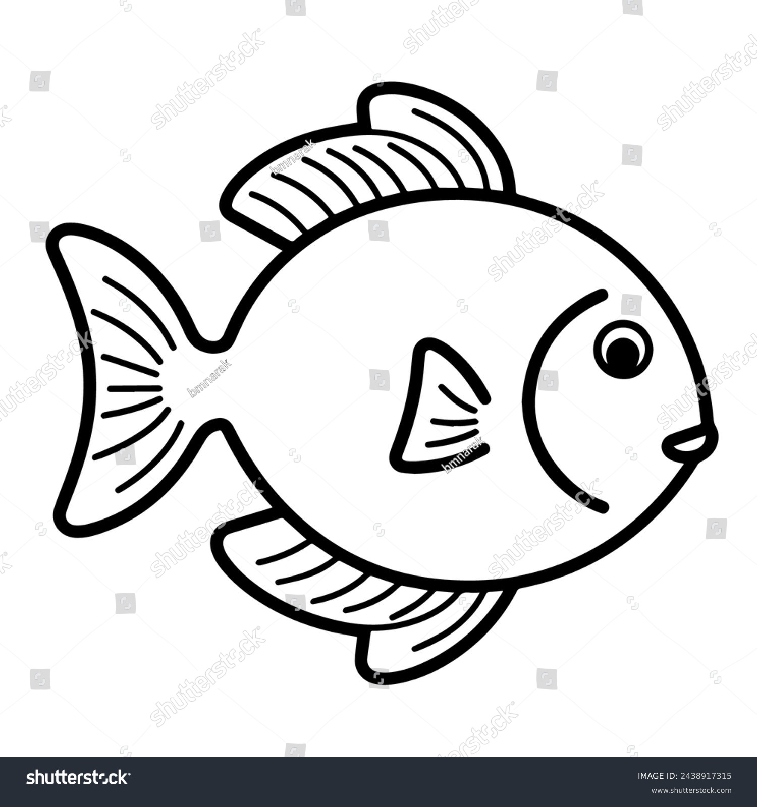 recommend clip art: Vector illustration of a minimalist fish outline icon, ideal for marine-themed projects.