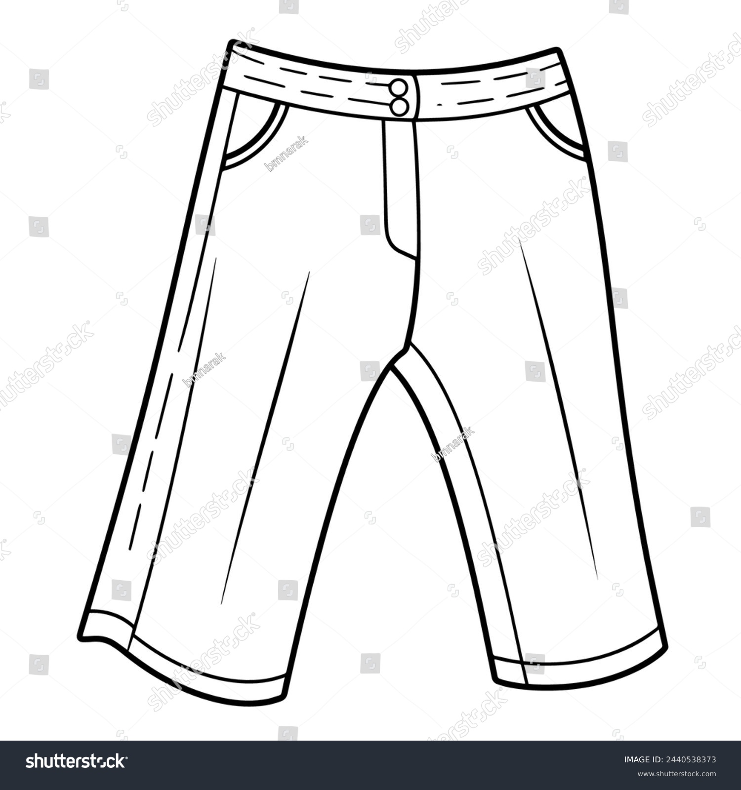 recommend clip art: Vector illustration of a minimalist pants outline icon, ideal for apparel.