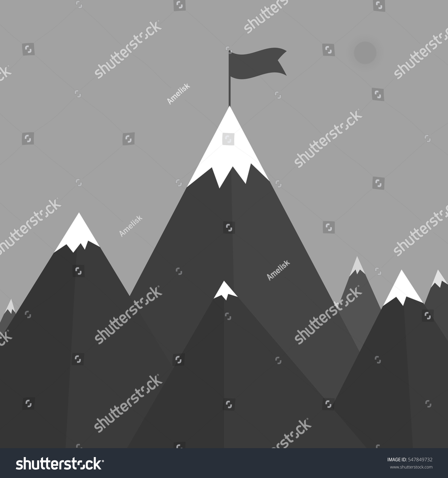 Vector Illustration Of A Mountain. Stock Vector - 547849732 : Shutterstock