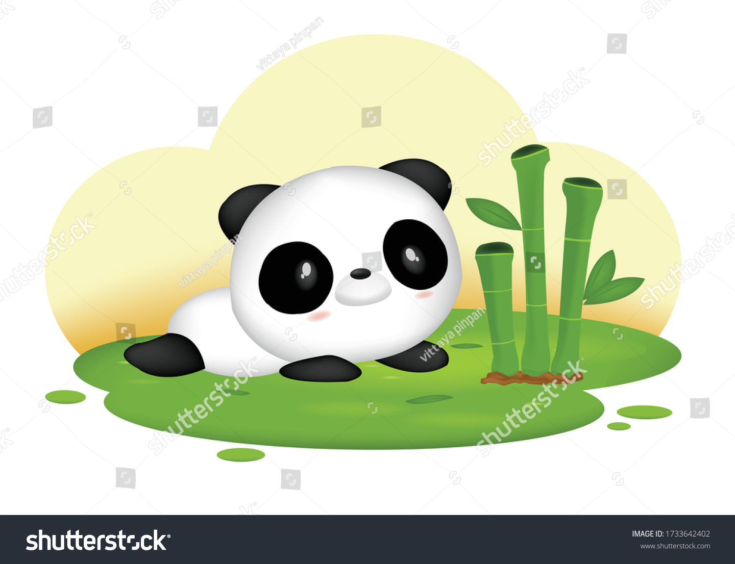 SVG of Vector illustration of a panda in the forest svg