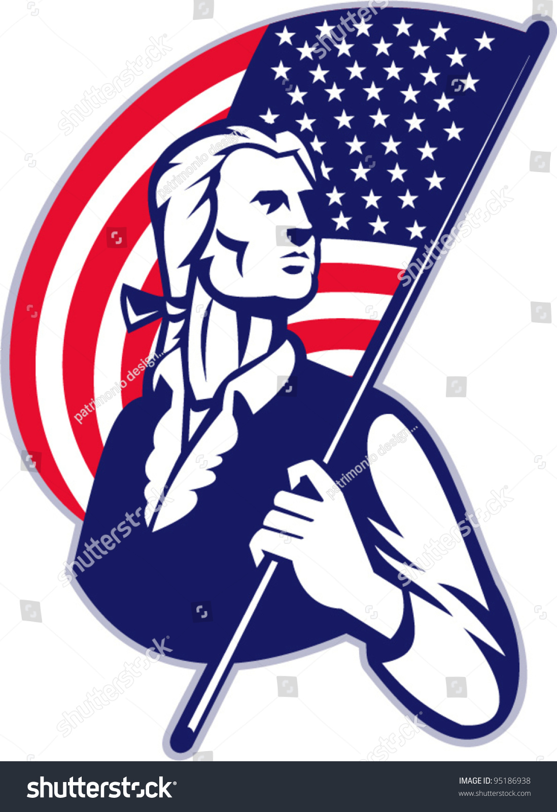 Vector Illustration Of A Patriot Minuteman Revolutionary Soldier ...