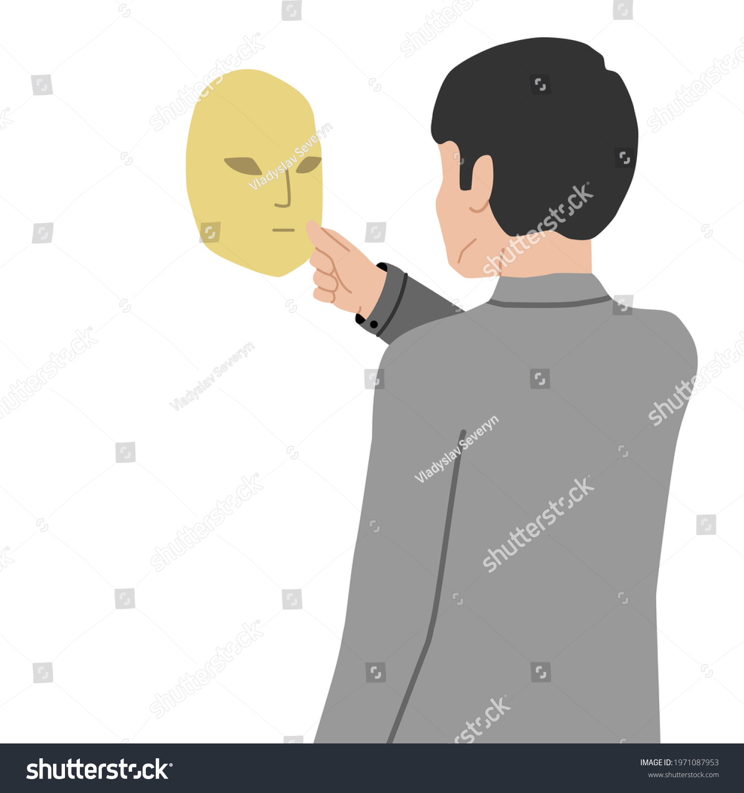 Vector Illustration Person Who Hides His Stock Vector (Royalty Free ...