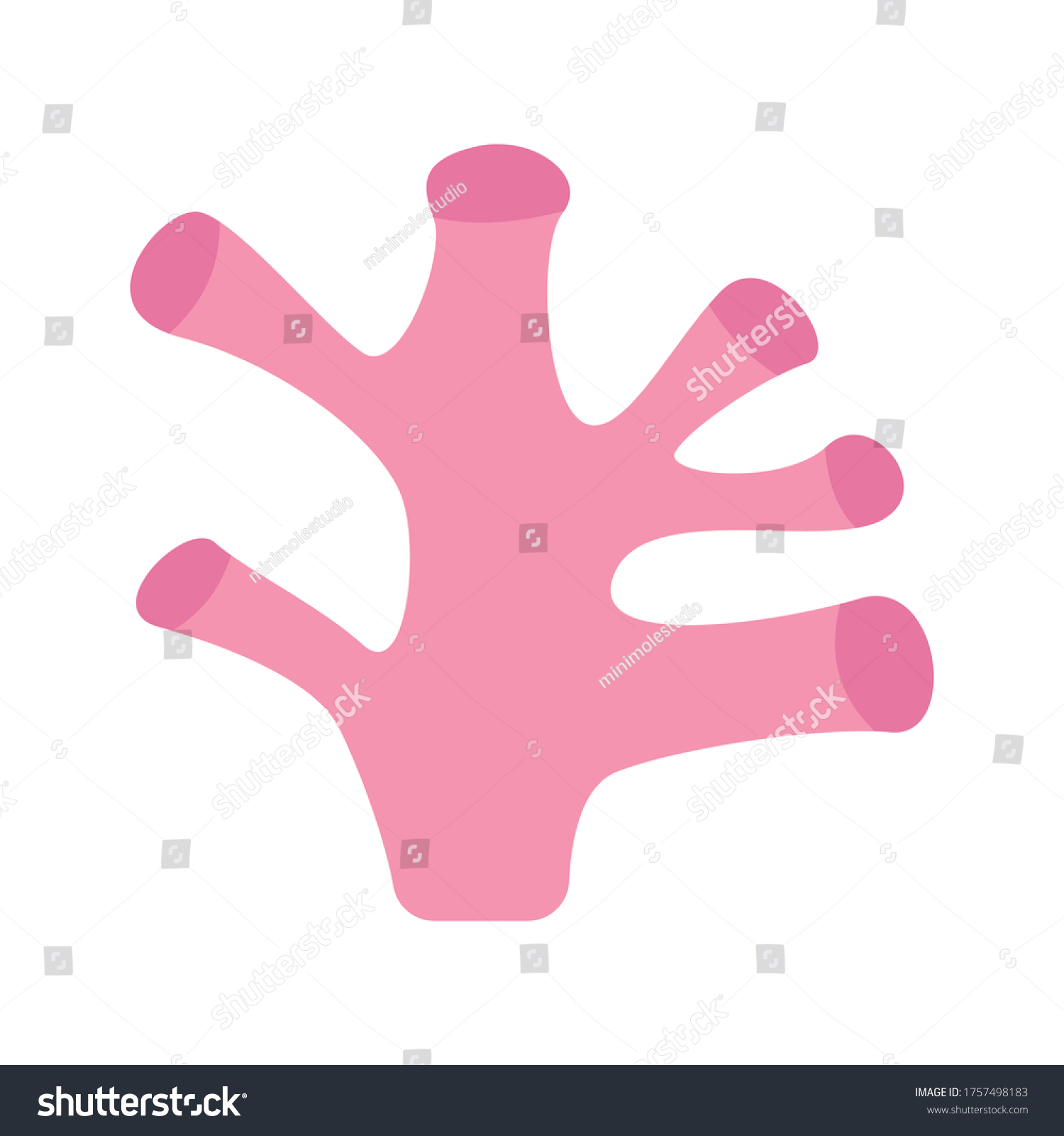 SVG of Vector illustration of a piece of pink coral. Simple, flat kawaii style. svg