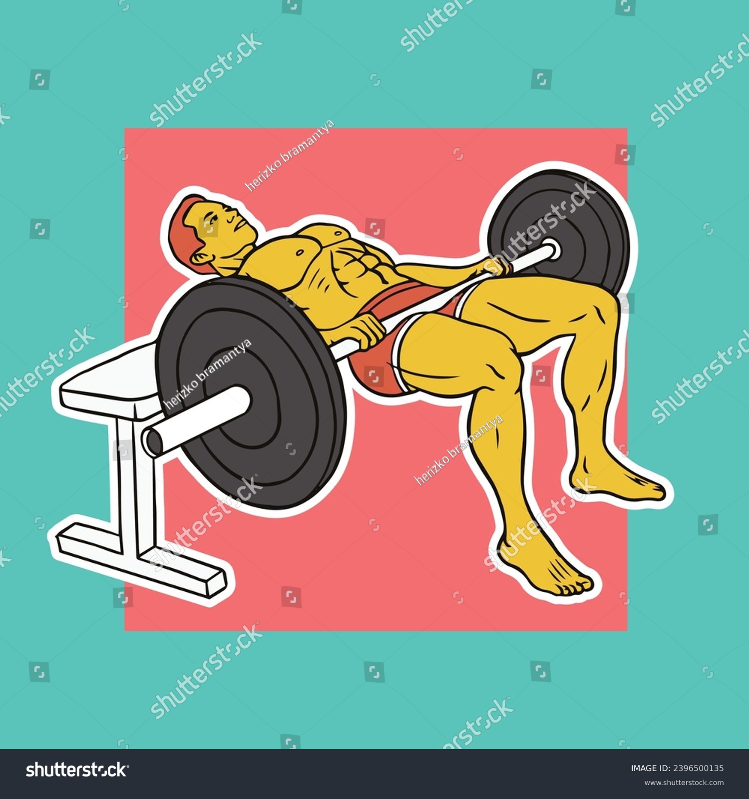 SVG of vector illustration of a powerlifter athlete lifting heavy weights in a lying position to build thigh muscles svg