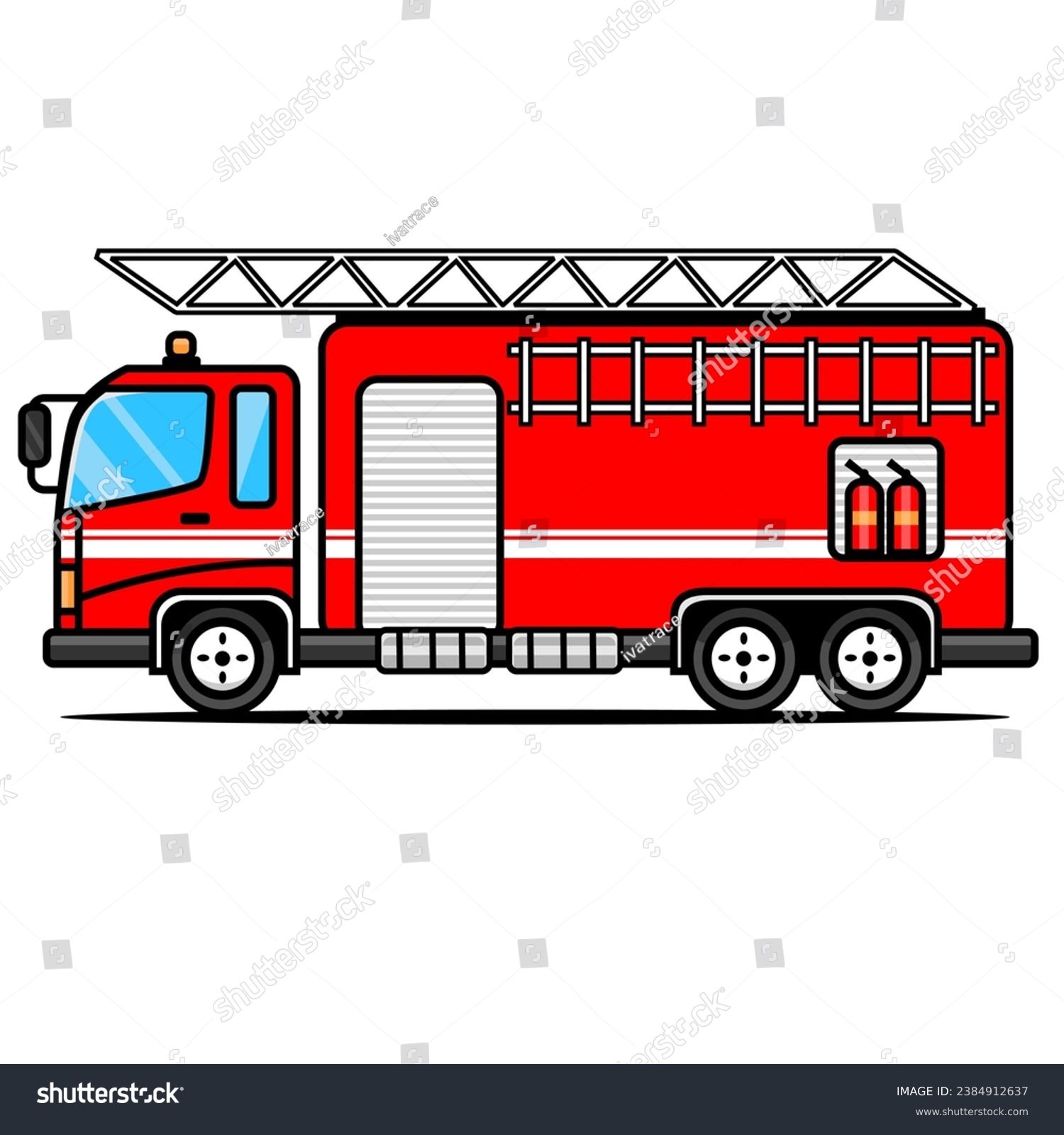 SVG of vector illustration of a red fire truck svg