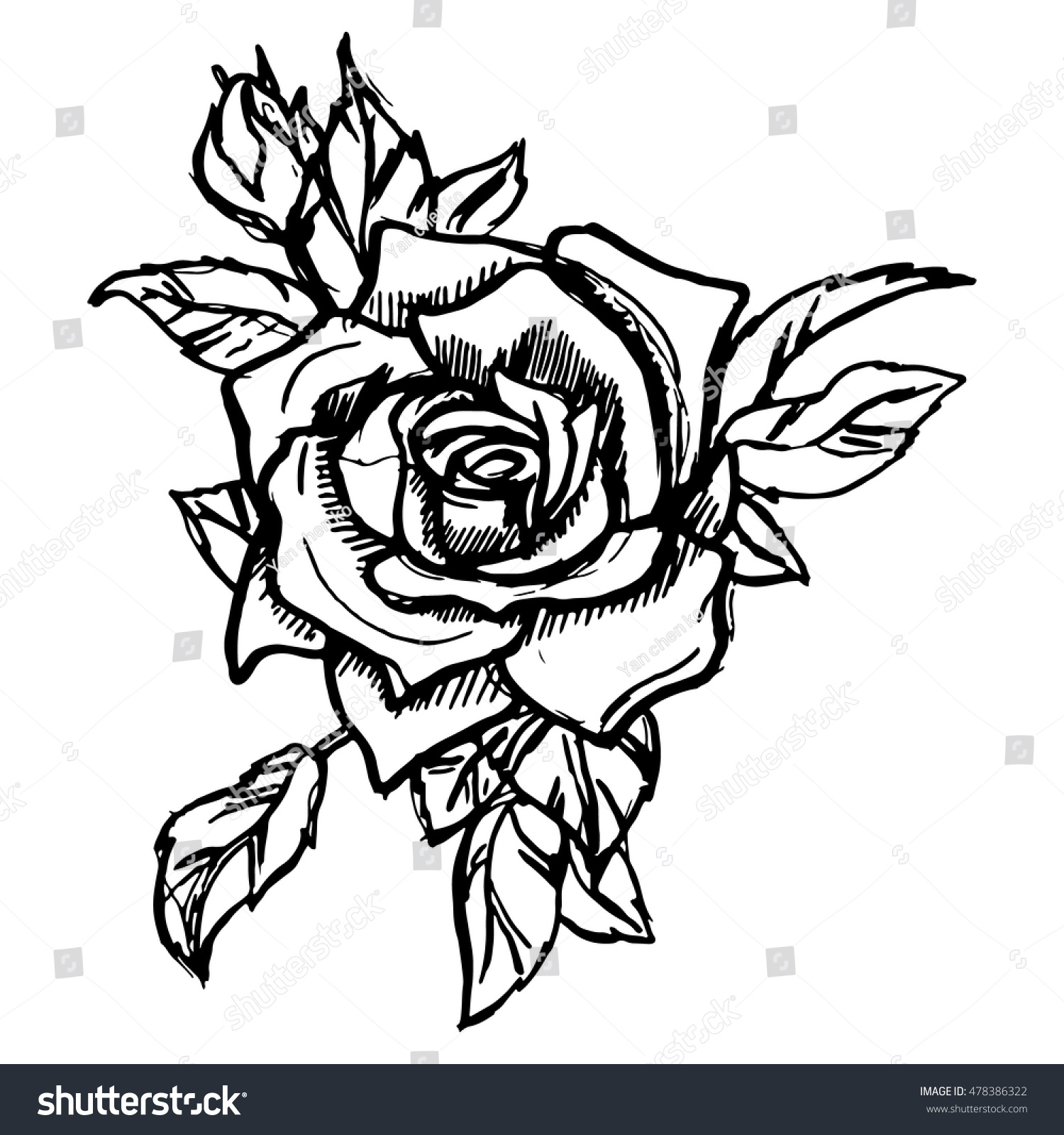 vector illustration red rose tattoo new stock vector 478386322 vector illustration red rose tattoo new stock vector 478386322