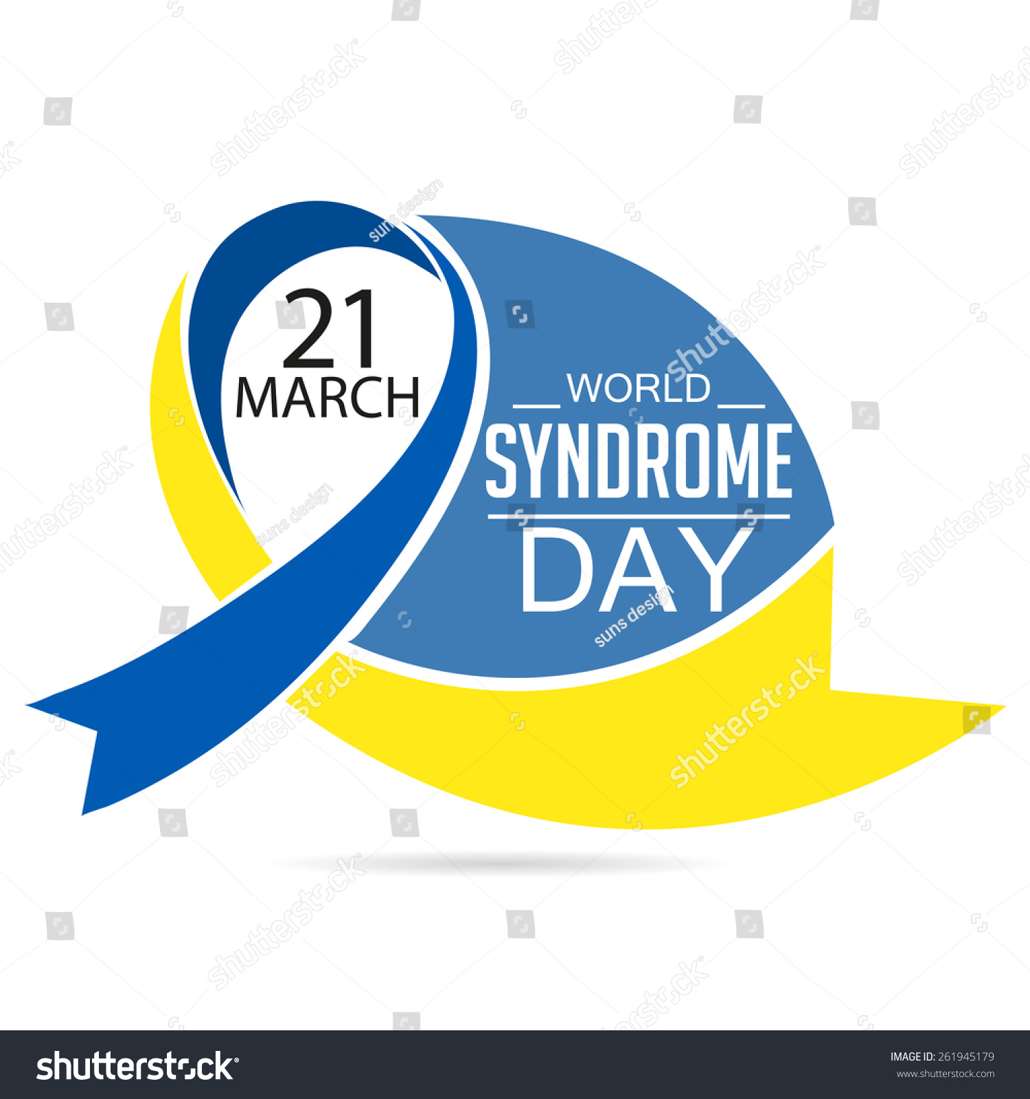 Vector Illustration Of A Ribbon For World Down Syndrome Day ...