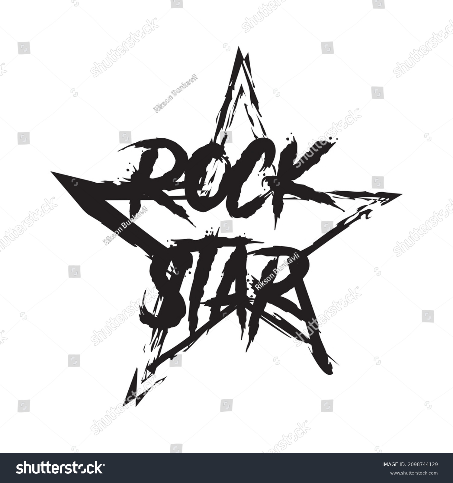 Vector Illustration Rock Star Lettering Can Stock Vector (Royalty Free ...