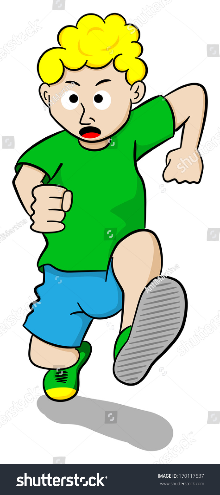 Vector Illustration Running Man On White Stock Vector (Royalty Free ...