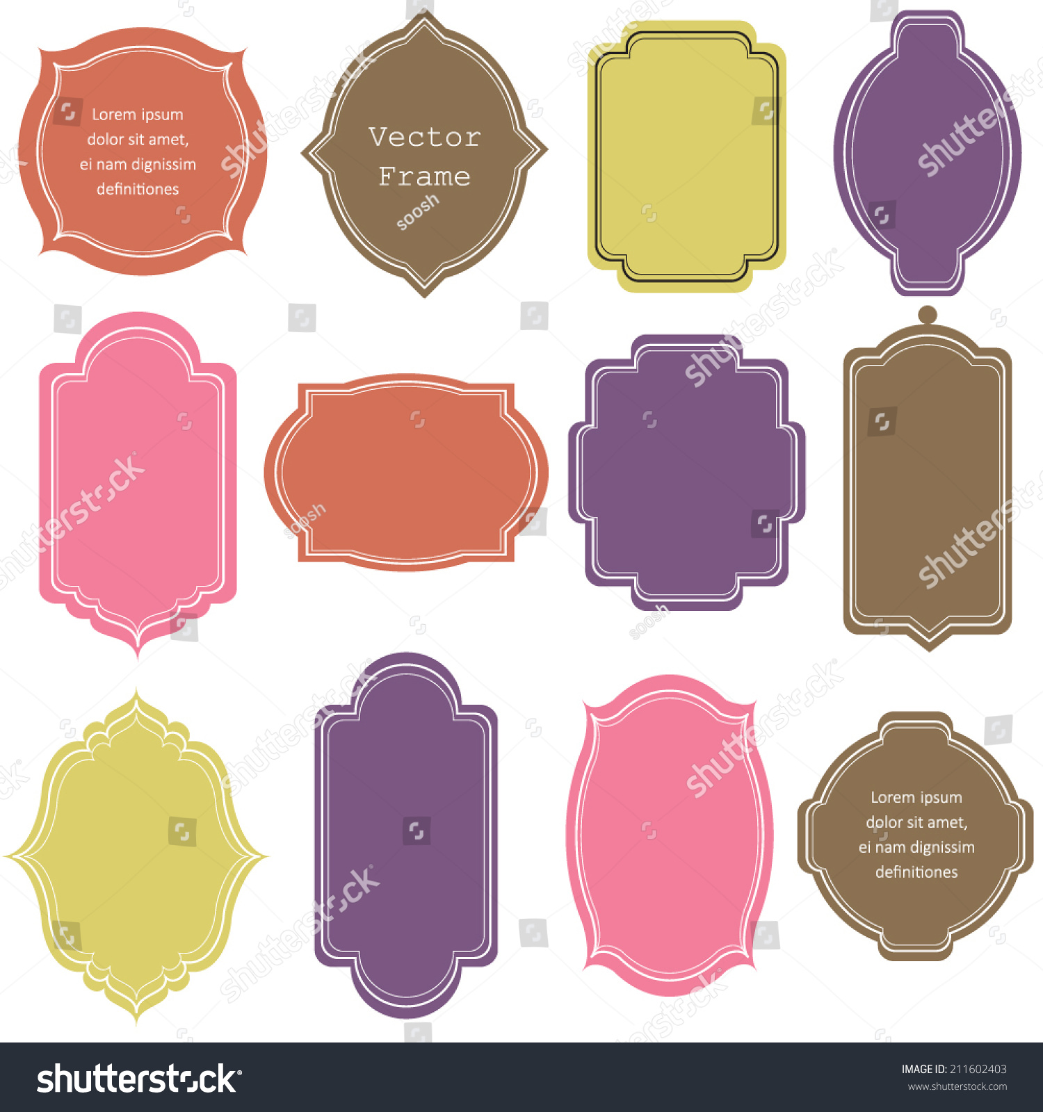 Vector Illustration Of A Set Of Tags And Frames - 211602403 : Shutterstock