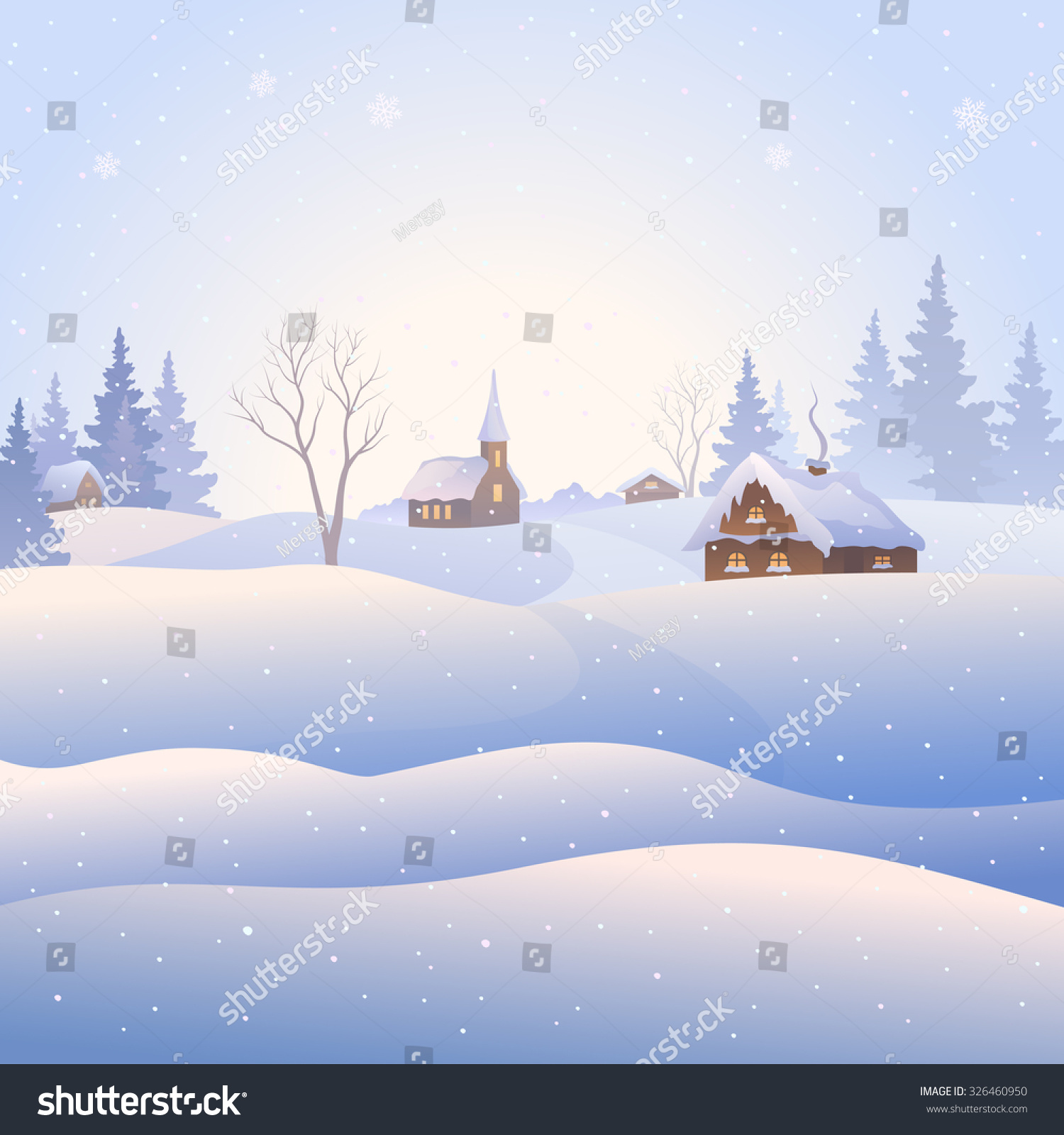 snowy village clipart - photo #10
