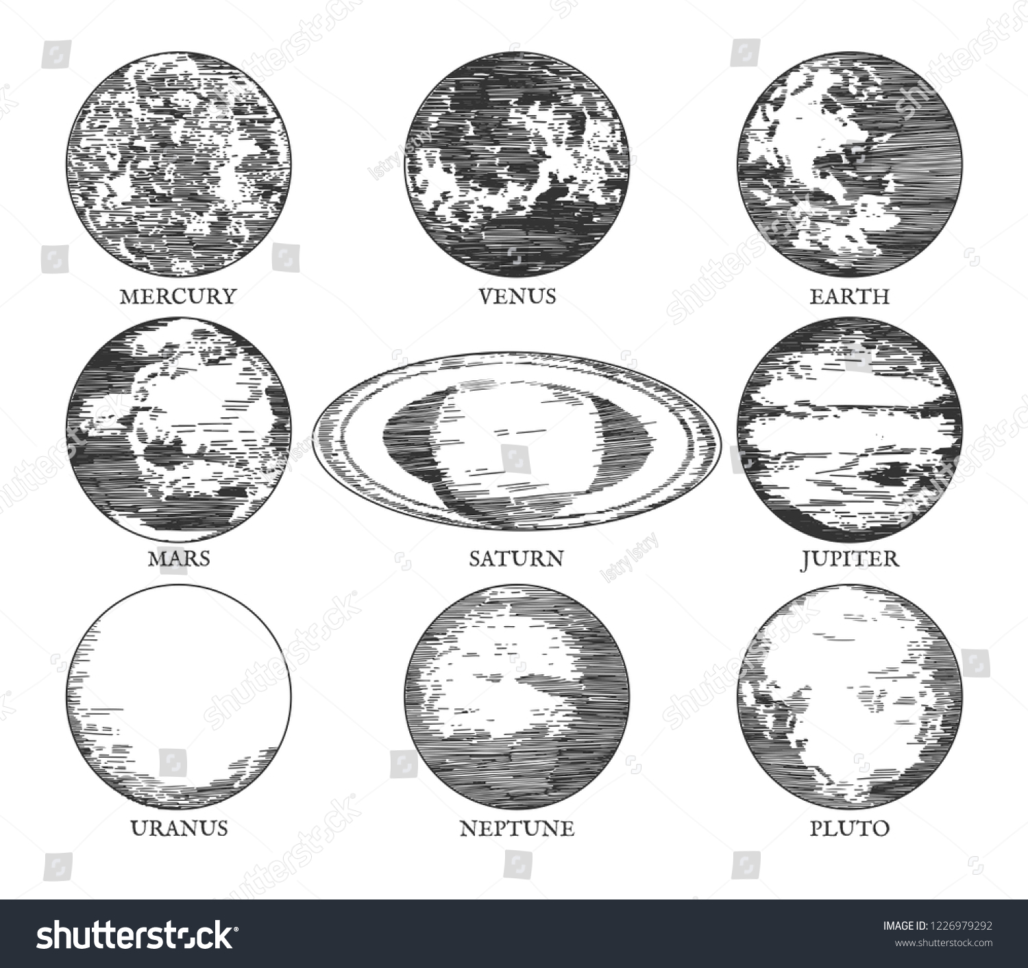 Vector Illustration Solar System Space Galaxy Arkivvektor Royaltyfri 1226979292