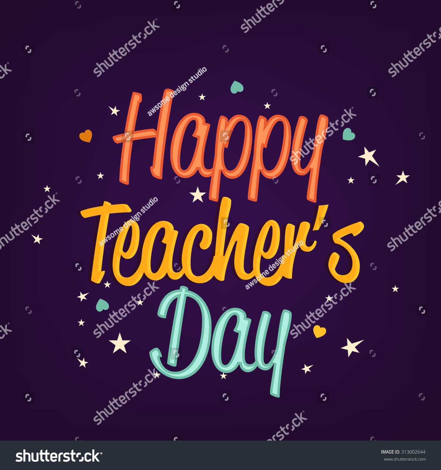 Vector Illustration Of A Stylish Text For Happy Teacher'S Day ...