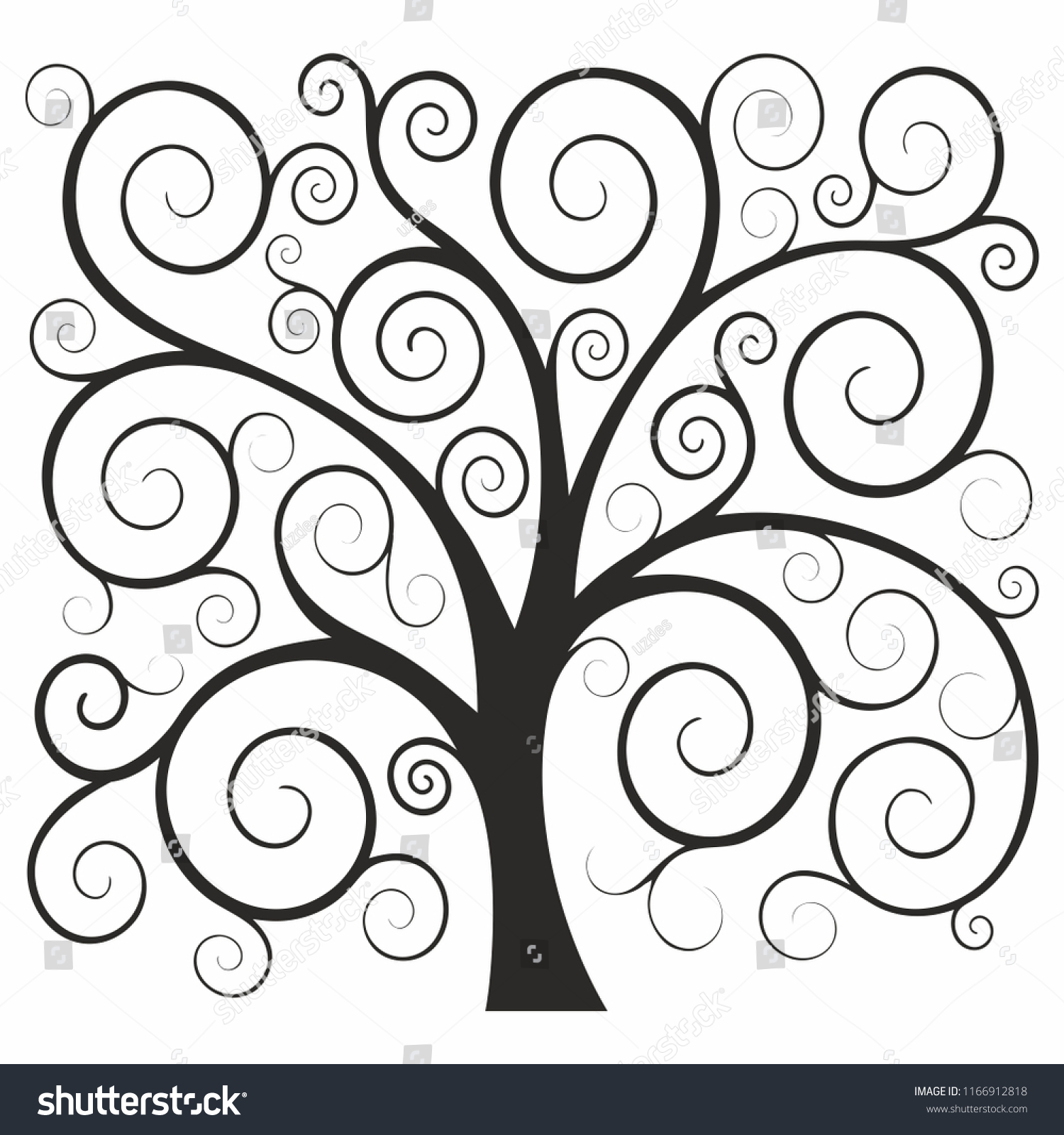 Vector Illustration Stylized Tree Stock Vector Royalty Free 1166912818 Shutterstock
