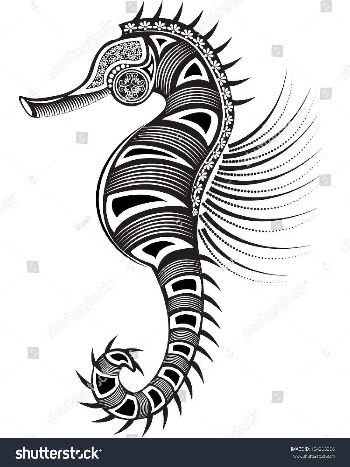Vector Illustration Totem Sea Animal Sea Stock Vector ...