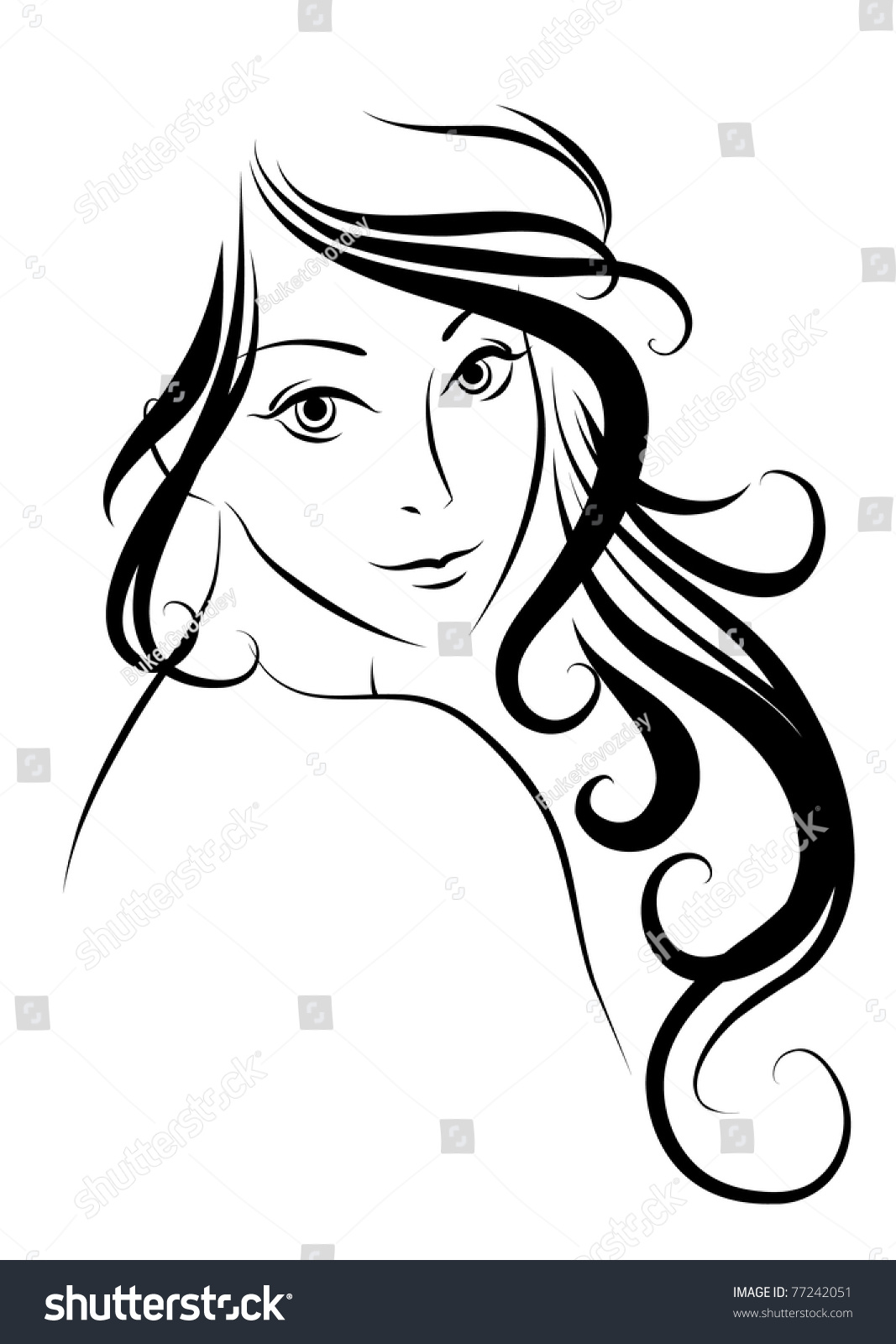 Vector Illustration Young Woman Stock Vector (Royalty Free) 77242051
