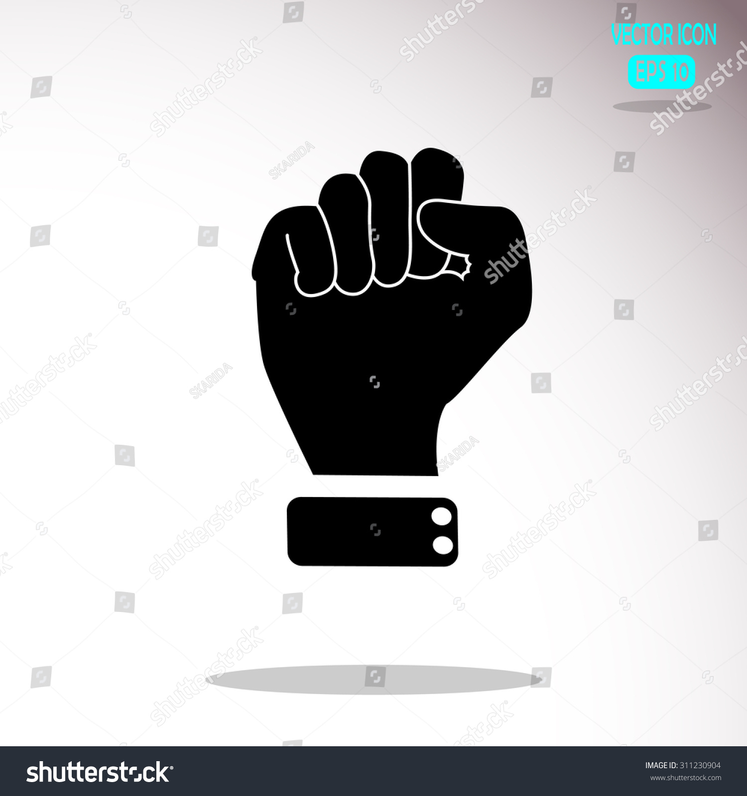 Vector Illustration Abstract Shake Ones Fist Stock Vector (Royalty Free ...