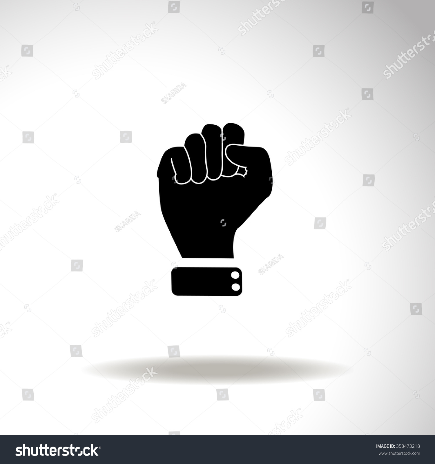 Vector Illustration Abstract Shake Ones Fist Stock Vector 358473218 ...