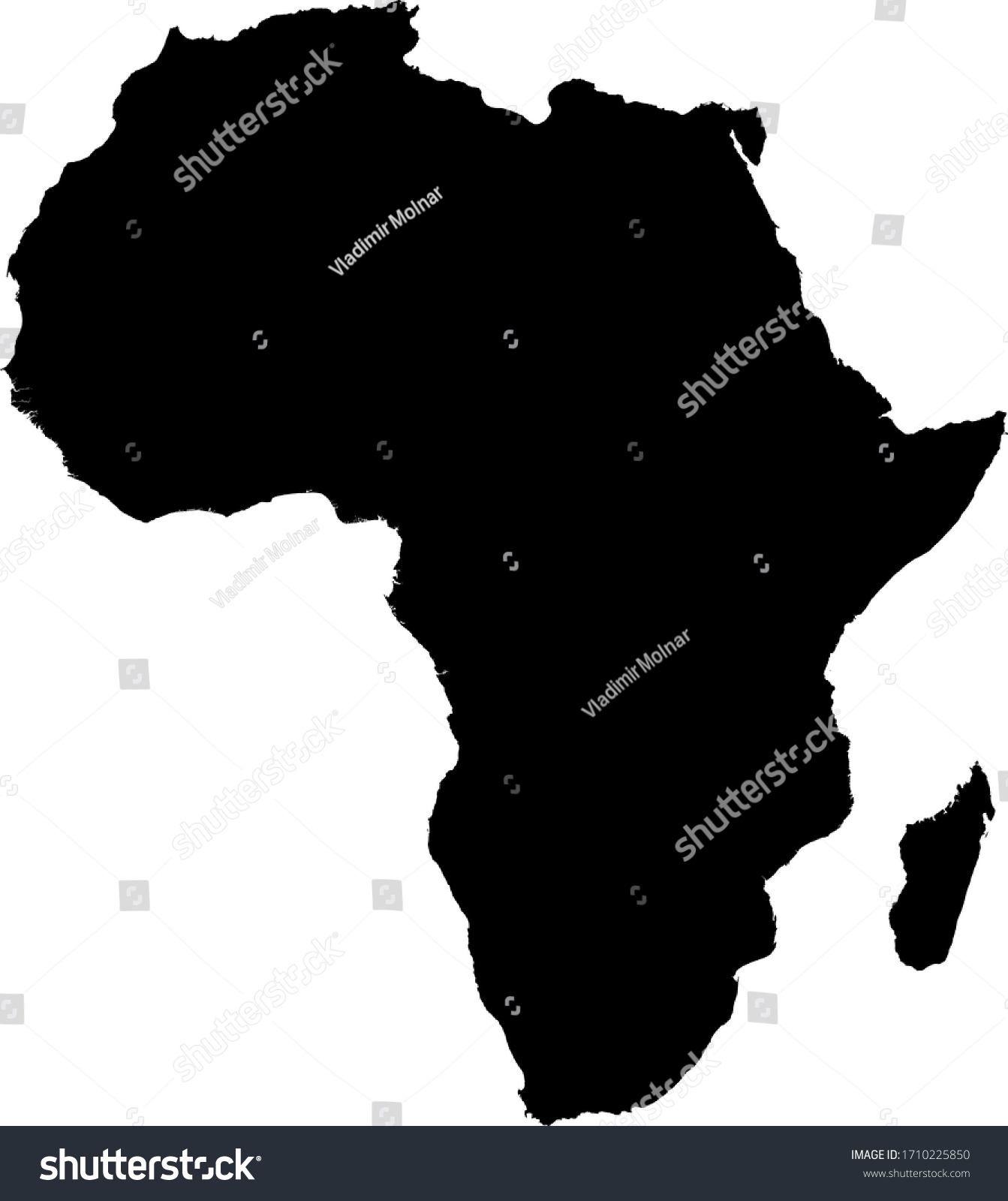 Vector Illustration Africa Continent Map เวกเตอร์สต็อก ปลอดค่าลิขสิทธิ์ 1710225850 Shutterstock 