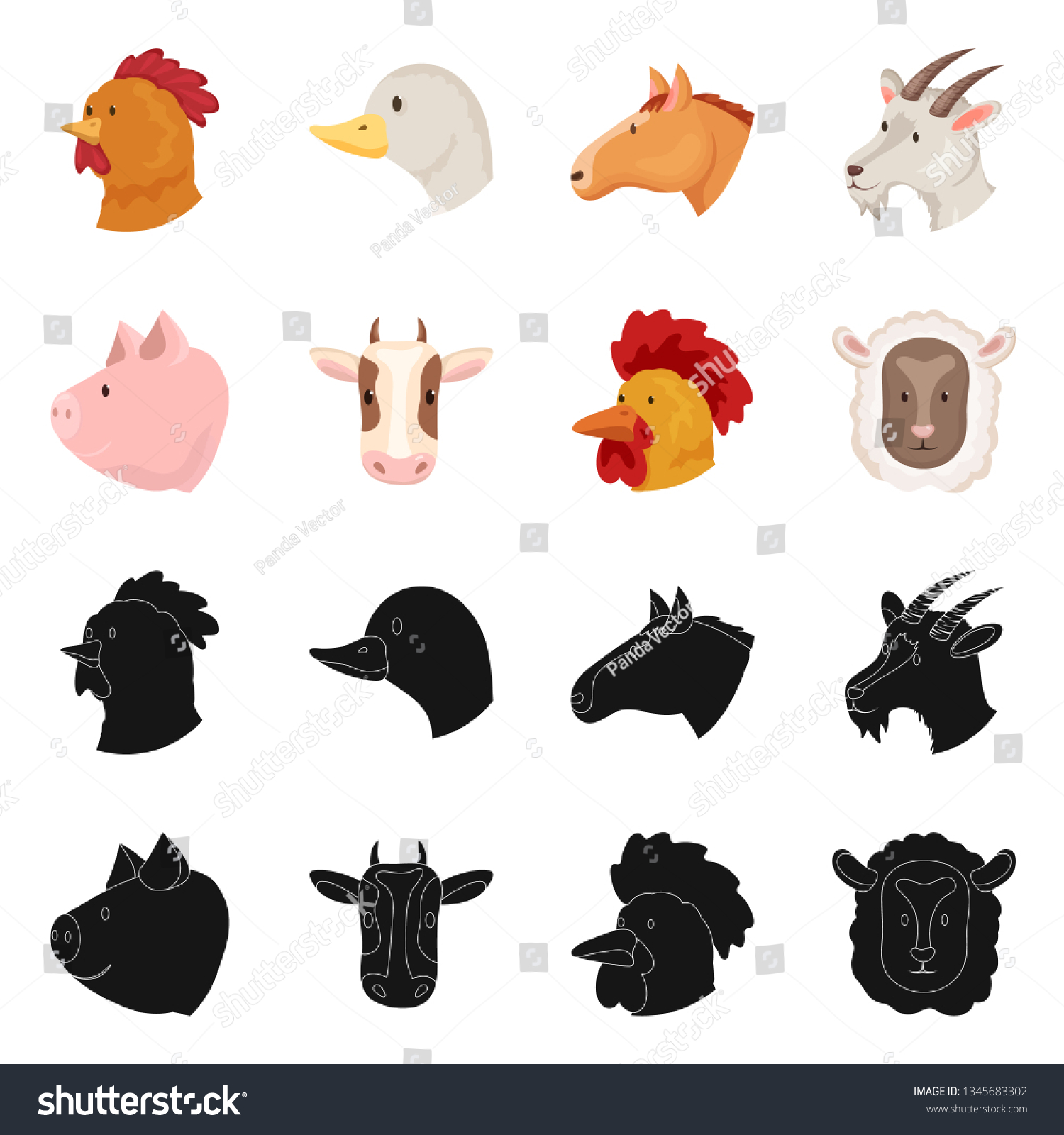 Vector Illustration Agriculture Breeding Symbol Collection Stock Vector ...