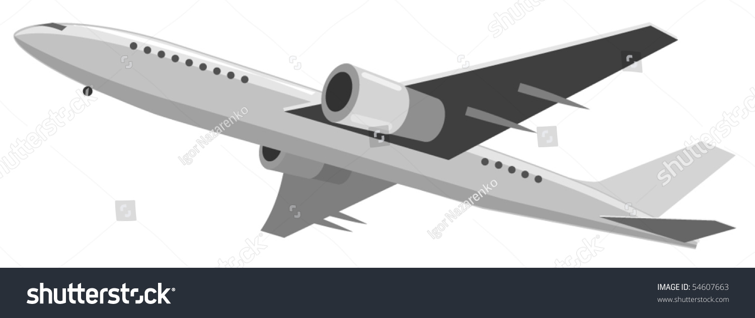 Vector Illustration Of Airplane - 54607663 : Shutterstock