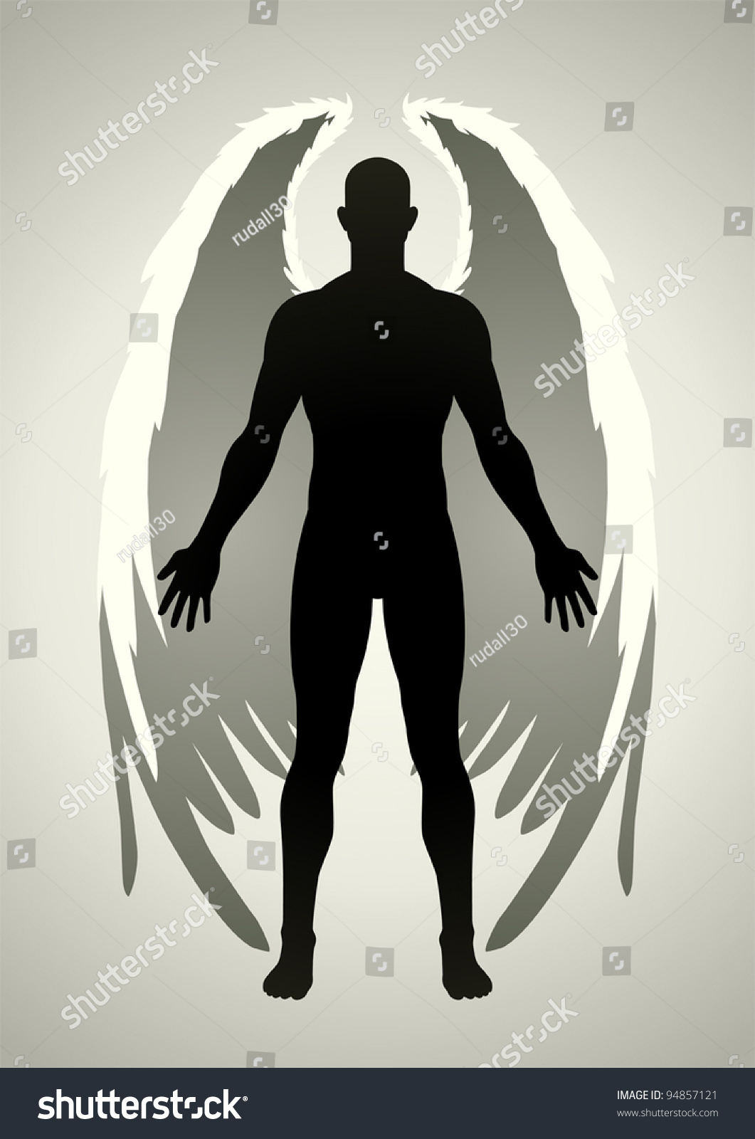 Vector Illustration Angel Figure Stock Vector (royalty Free) 94857121 